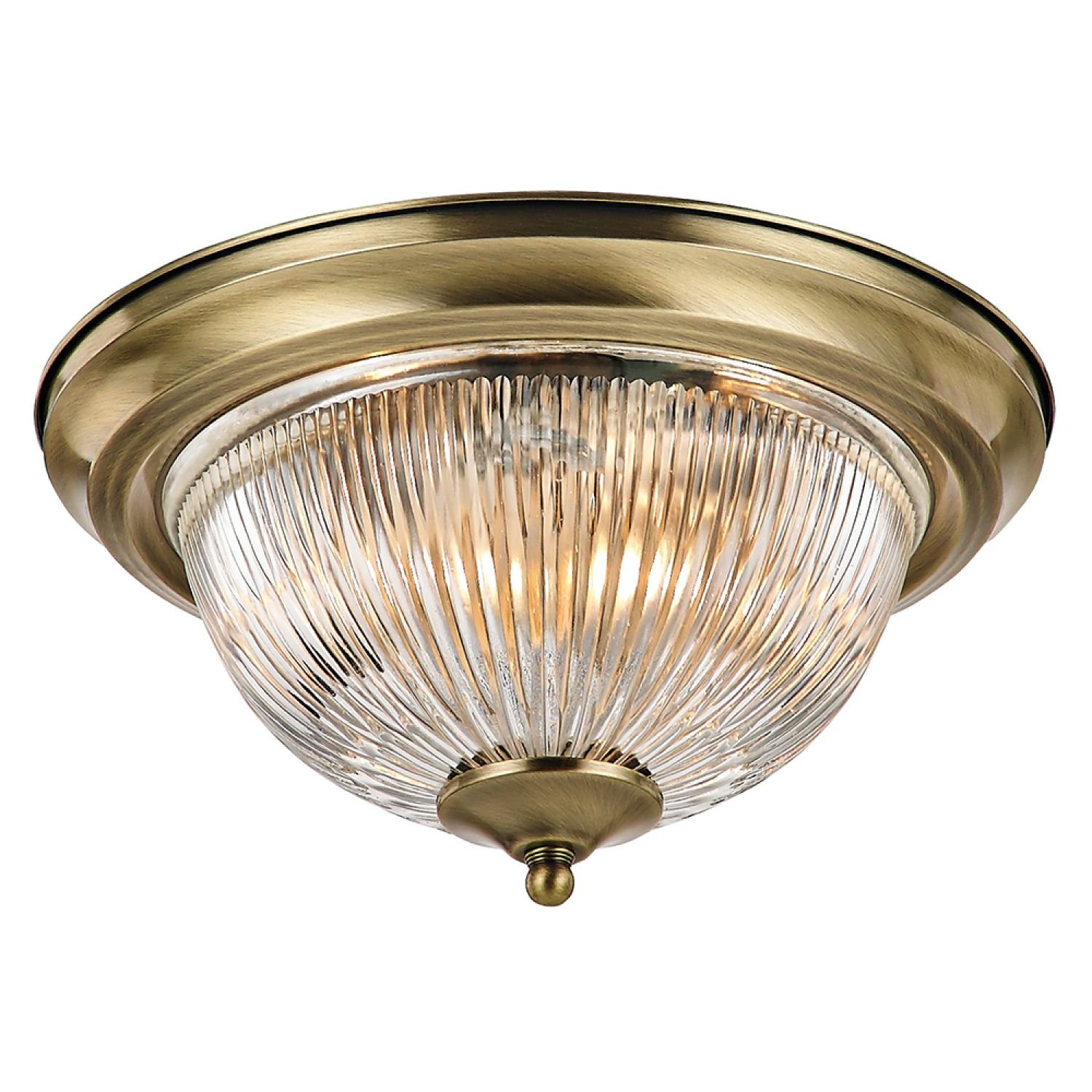 Happy Homewares Antique Brass IP44 Bathroom Ceiling Light - 30cm