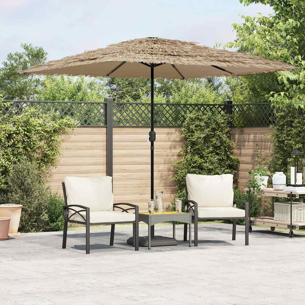 Walplus Polyester Garden Parasol - Brown - 248 x 248 x 248 cm