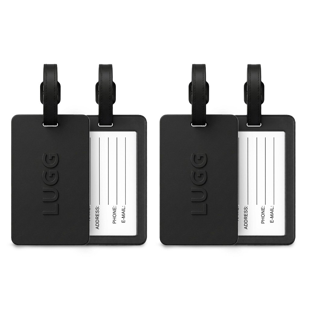 Lugg Flexible PVC Luggage Tags - Pack of 2 - Black