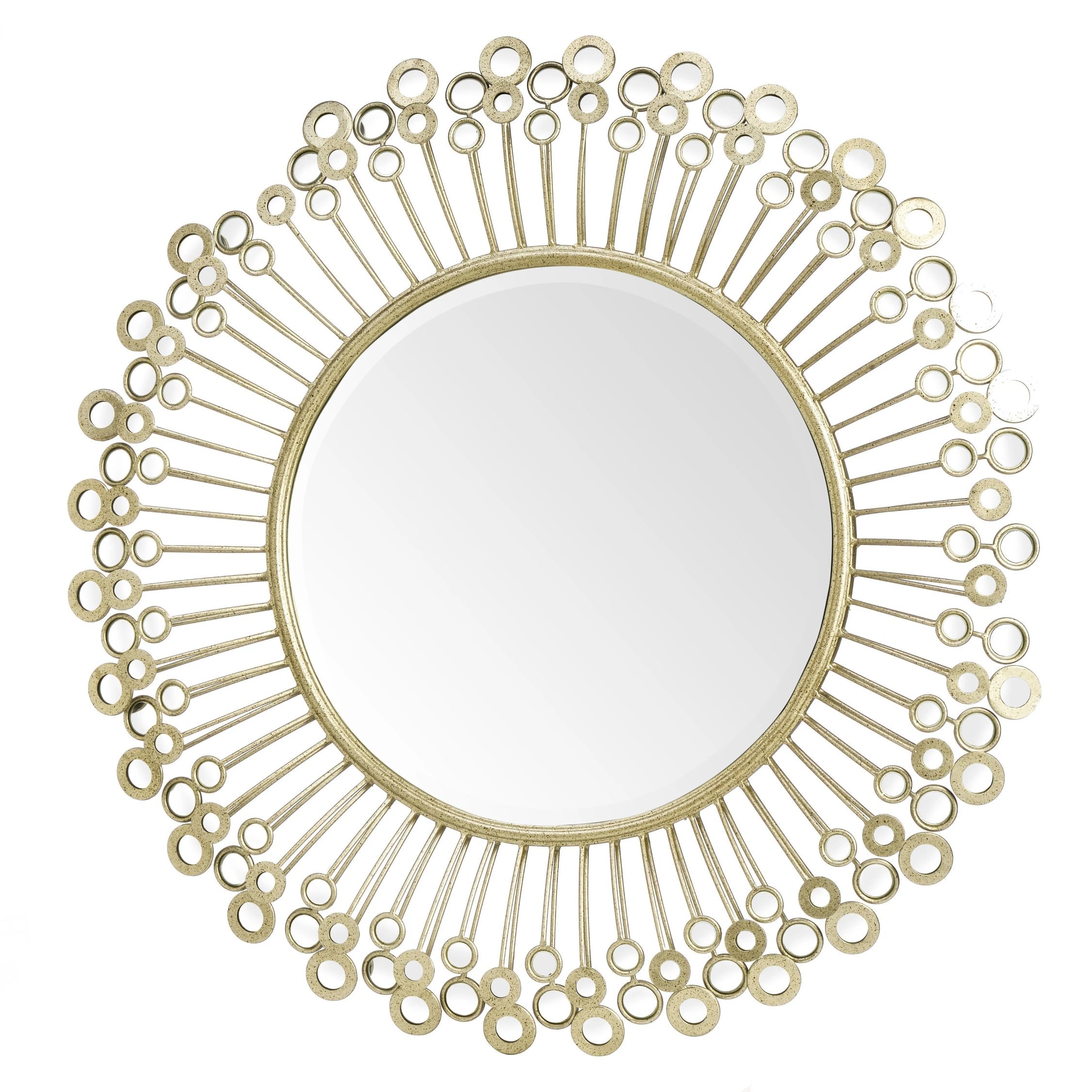 Orsina Cissell Mirrored Disc Detail Wall Mirror – Gold