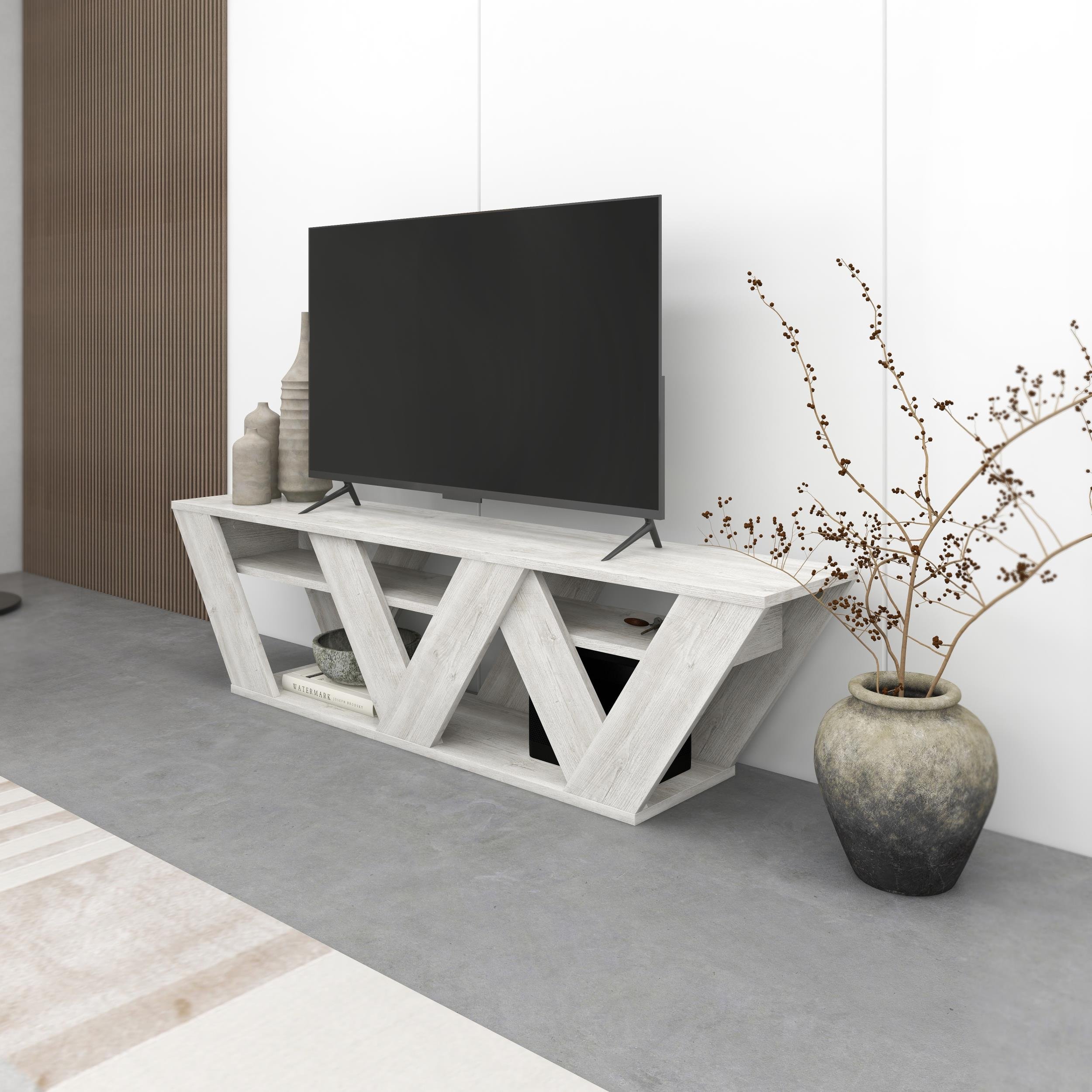 Decortie Ralla Particleboard TV Unit - Cream
