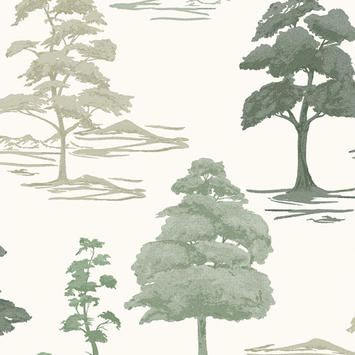 Belgravia Carlotta Tree Heavyweight Textured Wallpaper - Sage Green
