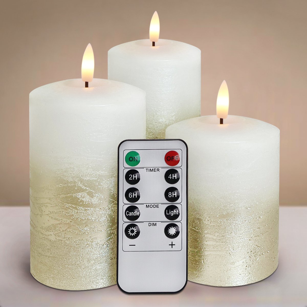 Energy Light Bulbs Set of 3 LED USB Rechargeable Flameless Wax Candle - Gradient