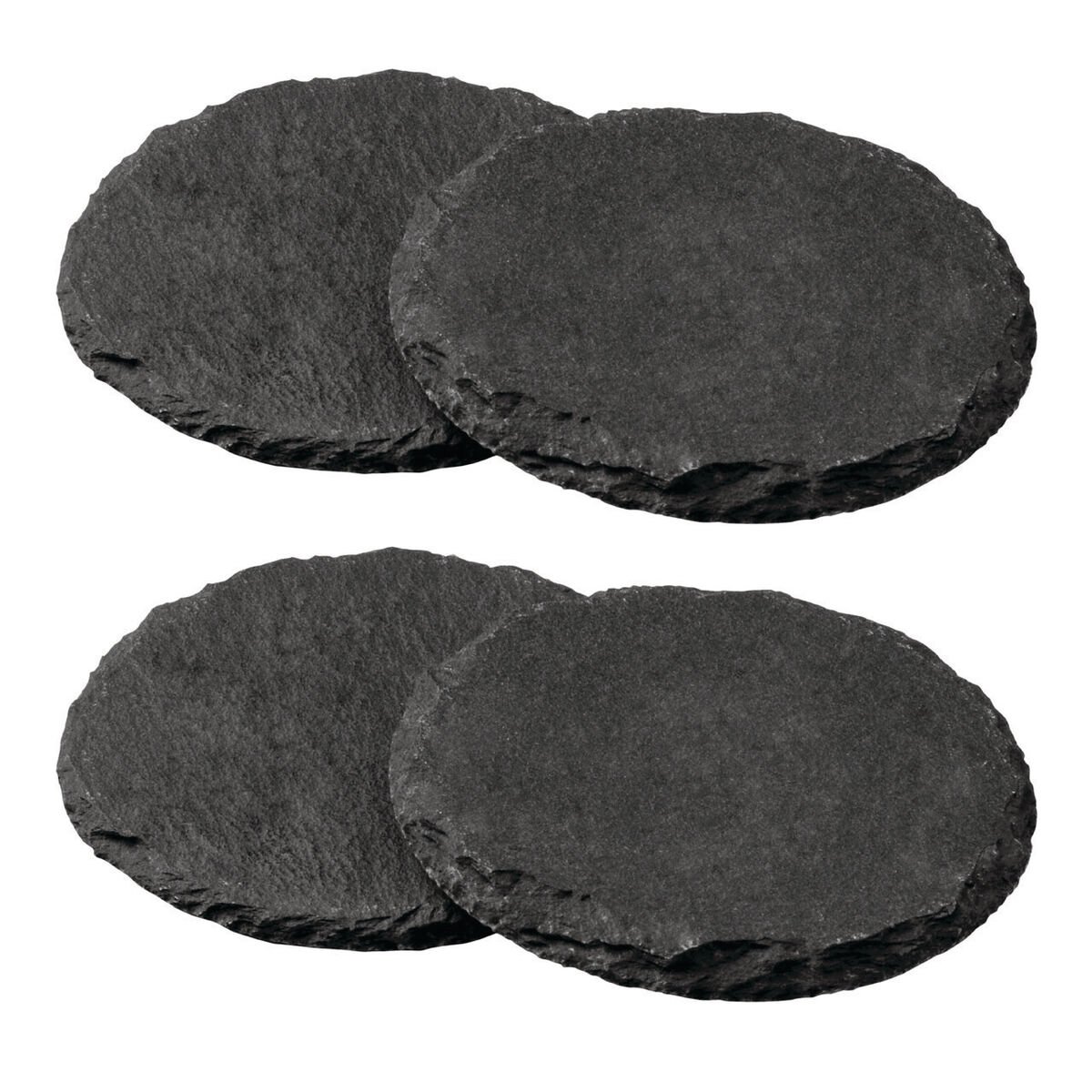 Orsina Set Of 4 Slate Round Coasters - Grey