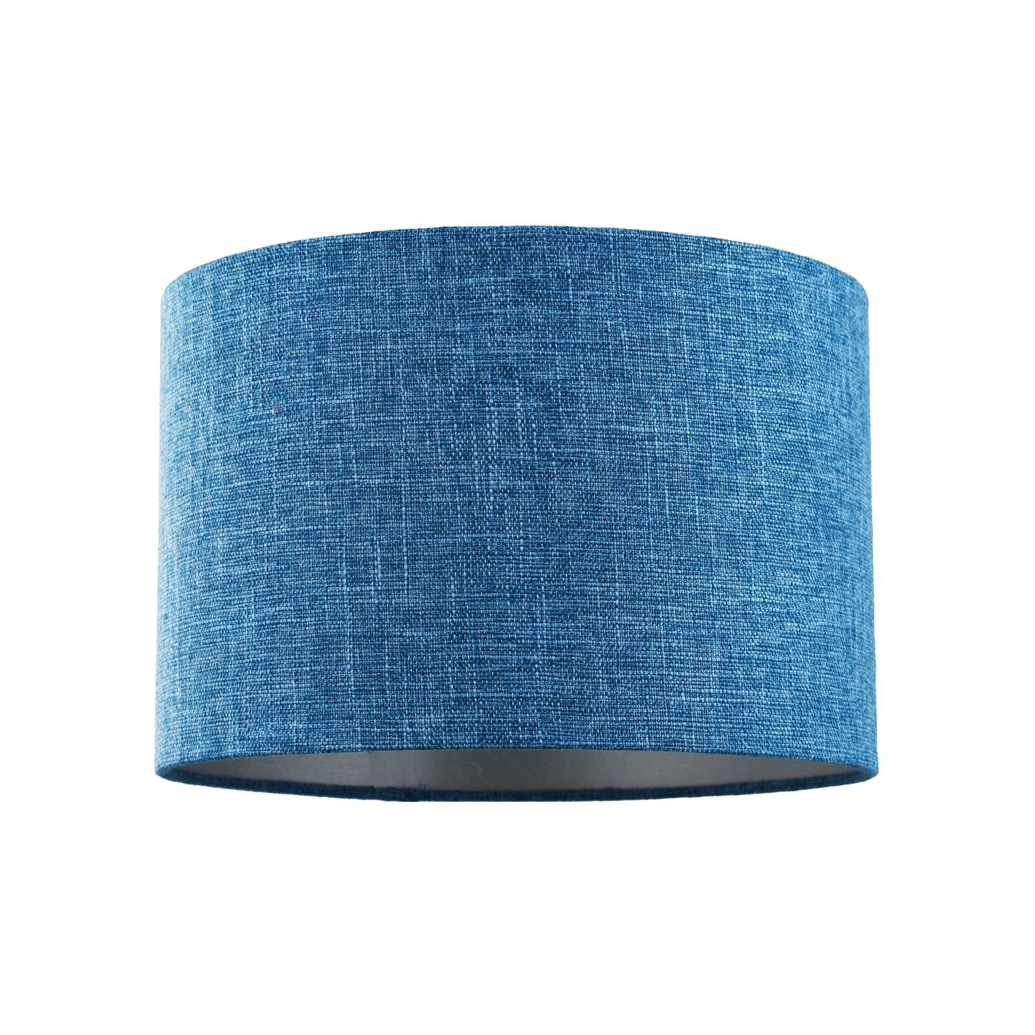 Happy Homewares Sleek Midnight Blue Linen Drum Lampshade - 30cm