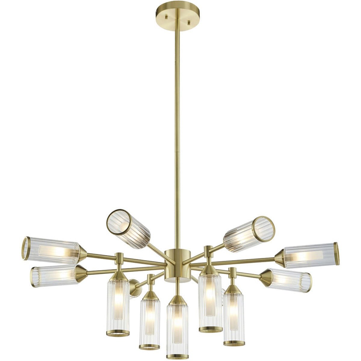 Loops Direct Steel Glass LED Pendant Light - Satin Brass