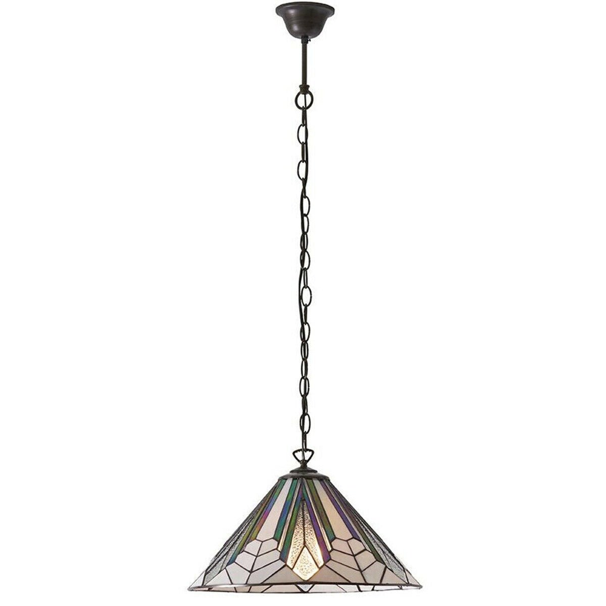 Loops Direct Glass and Steel Hanging Pendant Light - Bronze