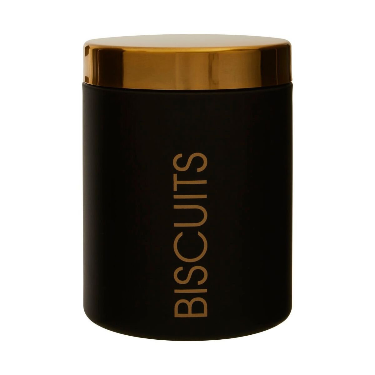 Orsina Liberty Enamel Biscuit Canister with Lid – Black and Gold