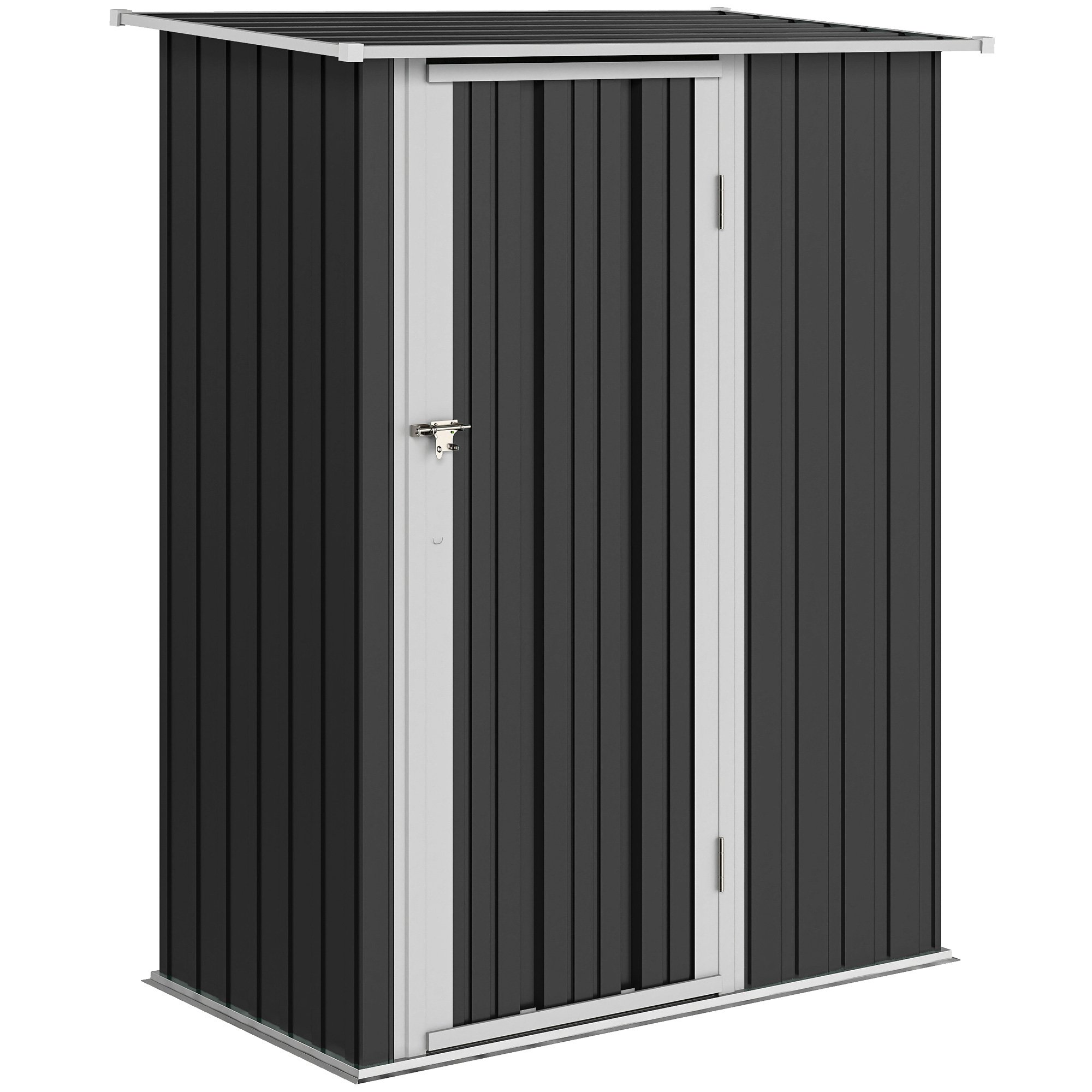 Outsunny Metal Waterproof Garden Shed with Sloped Roof - Grey