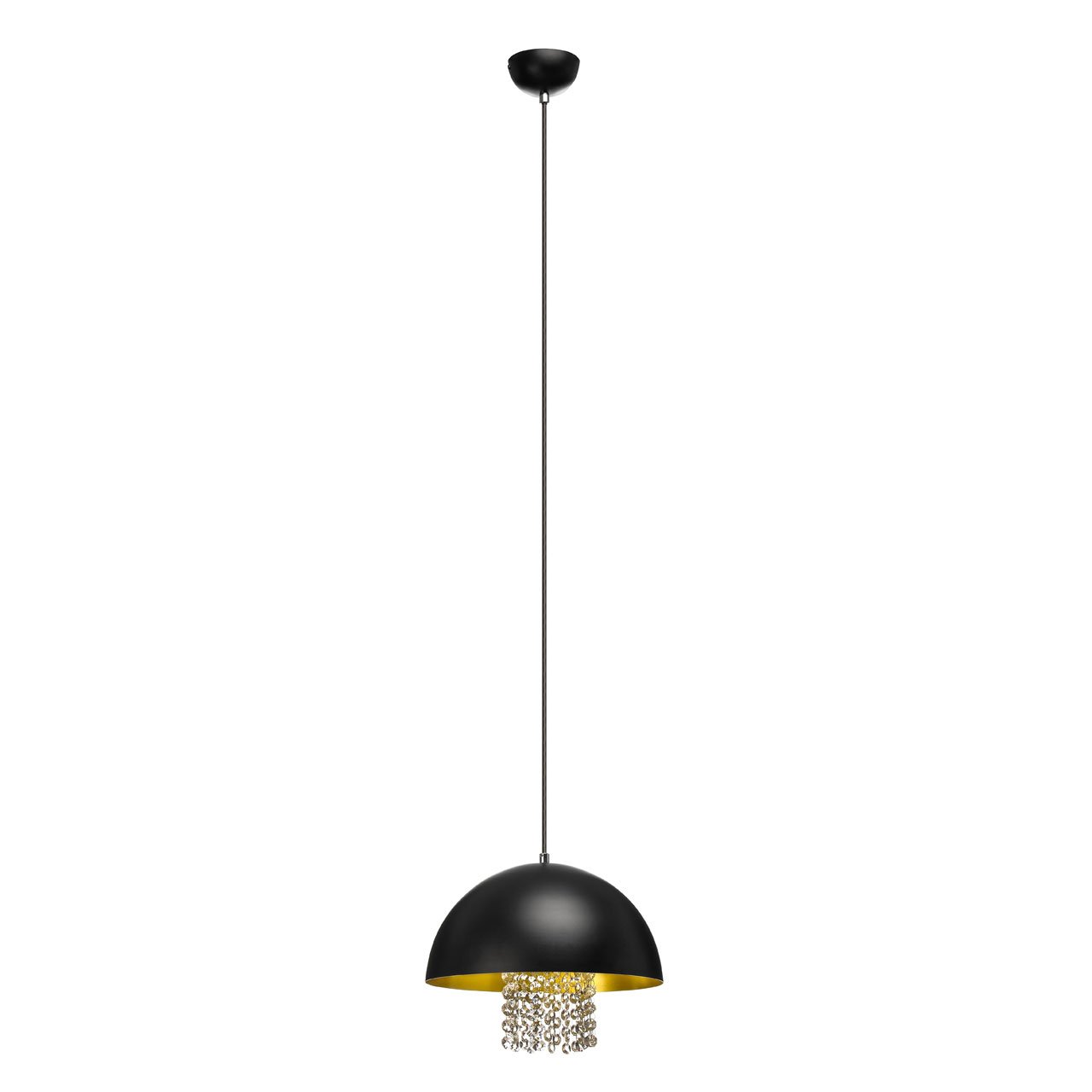Orsina Allaura Metal And Glass Pendant Light With Crystals - Black