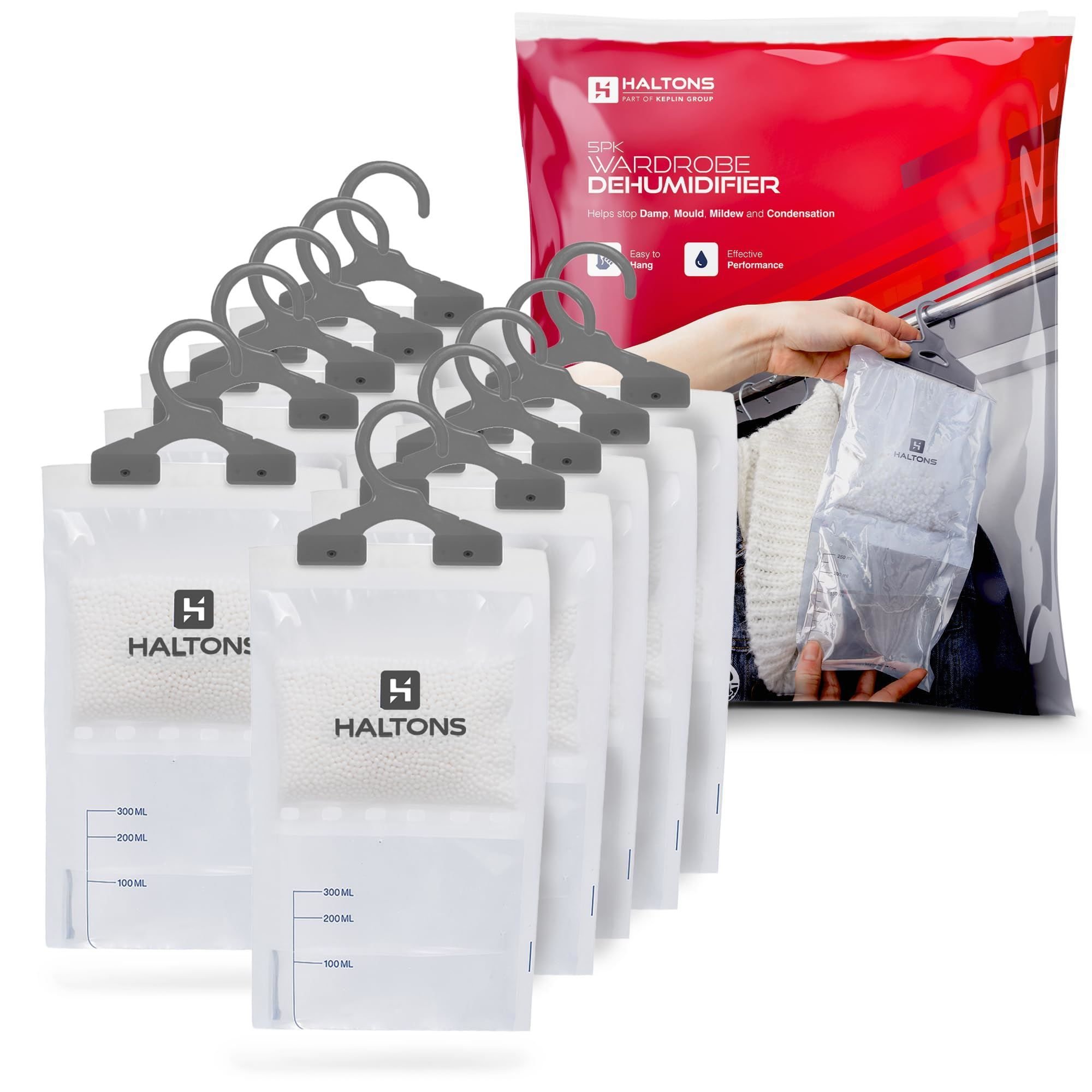 Haltons White 210g Hanging Dehumidifier Moisture Absorbers - Pack of 10