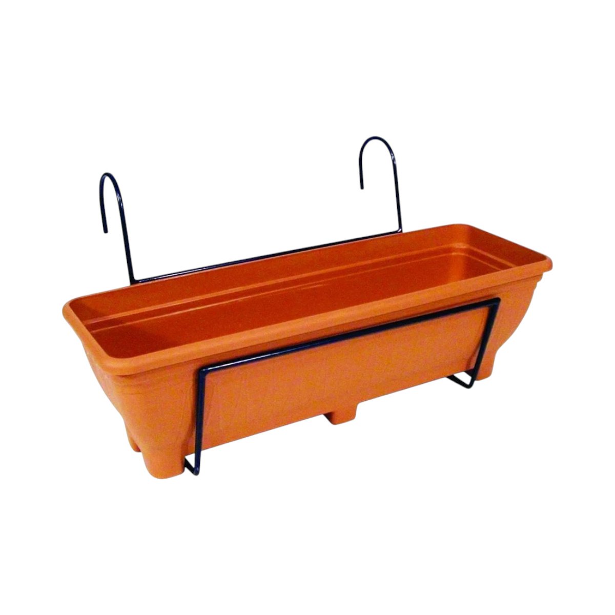 Garden Pride Balcony & Fence Planter Holder with Trough - Terracotta