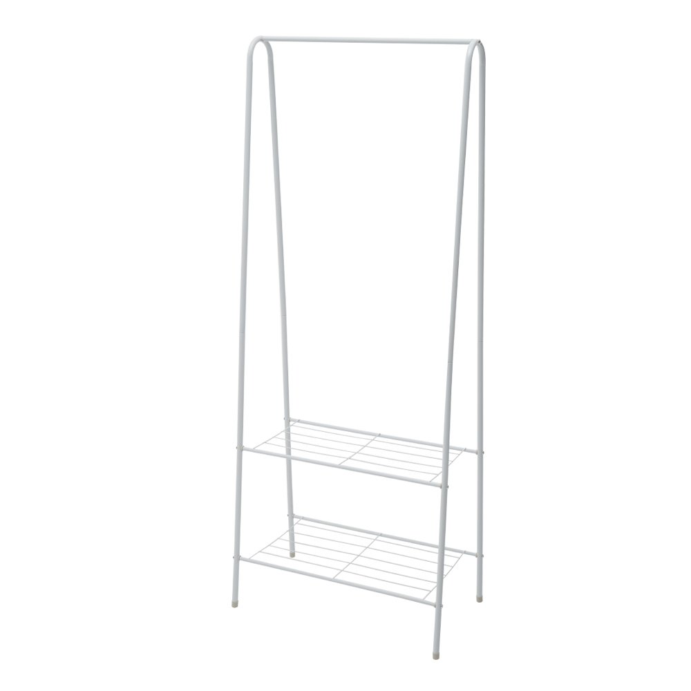 Living and Home 152cm Freestanding Clothes Rail with Shelves - Black/White