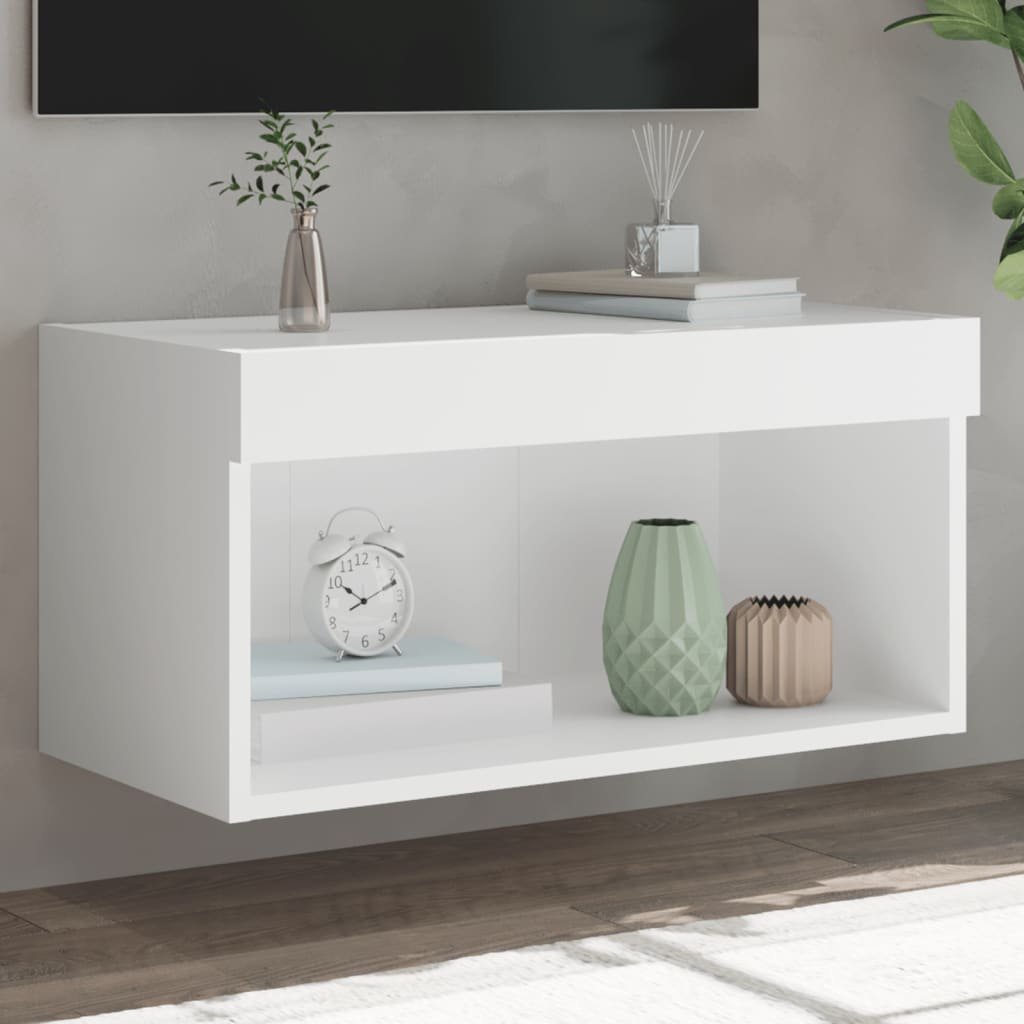 Walplus LED Engineered Wood TV Cabinet - White - 60 x 30 x 30 cm