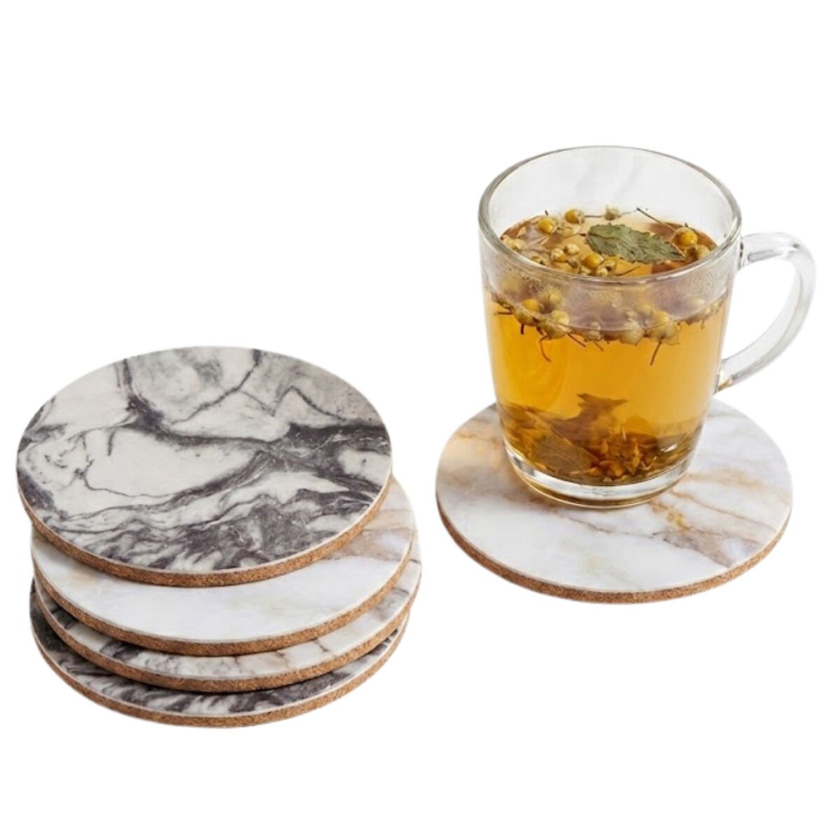 Orsina Mimo Marble Effect Cork Coaster - Assorted