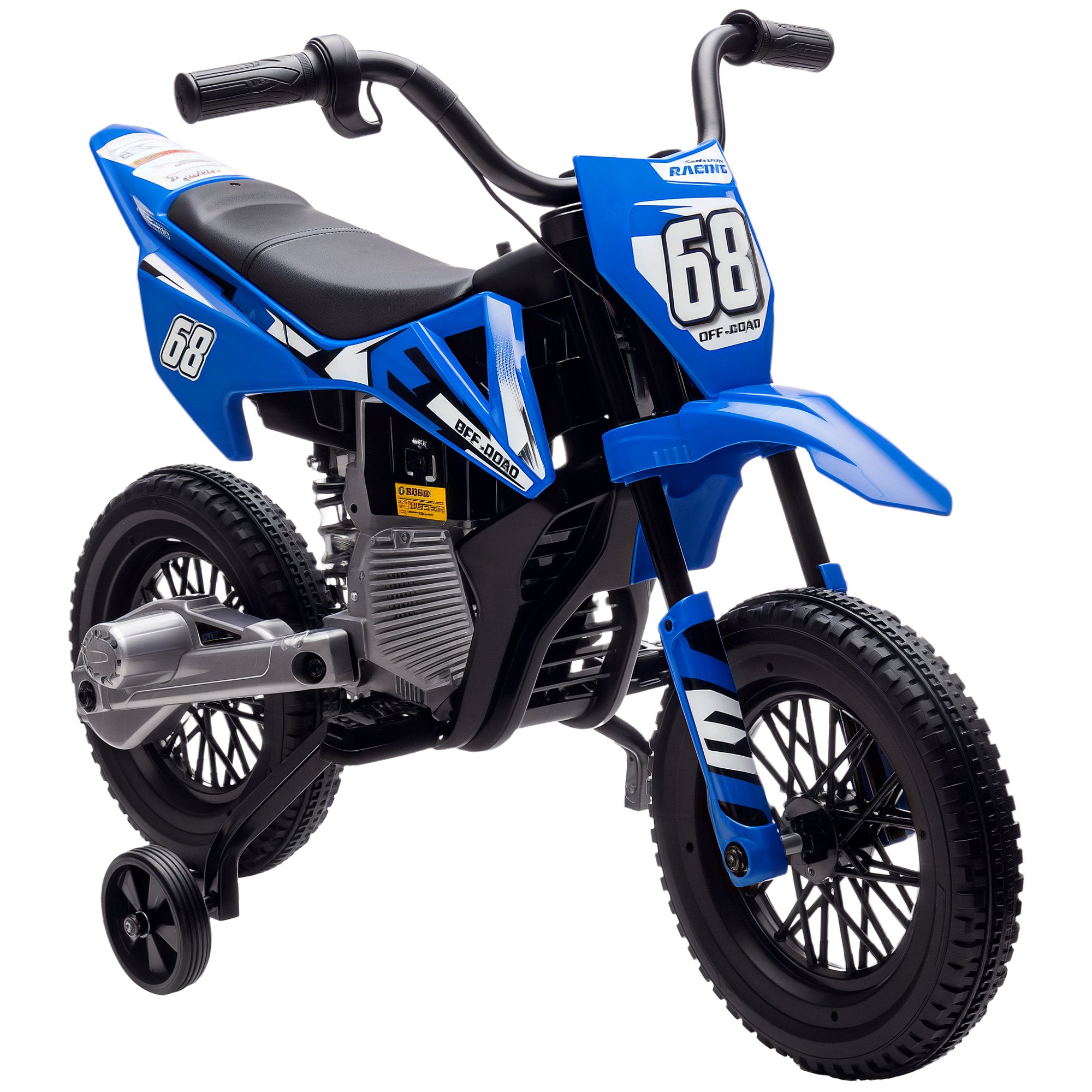 AIYAPLAY 12V Music Training Wheels Kids Electric Ride on Motorcycle – Blue