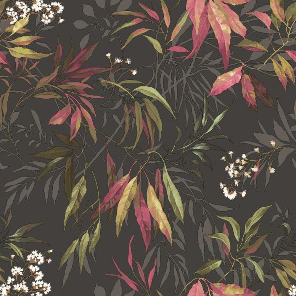 Belgravia Kanata Leaf Wallpaper - Charcoal
