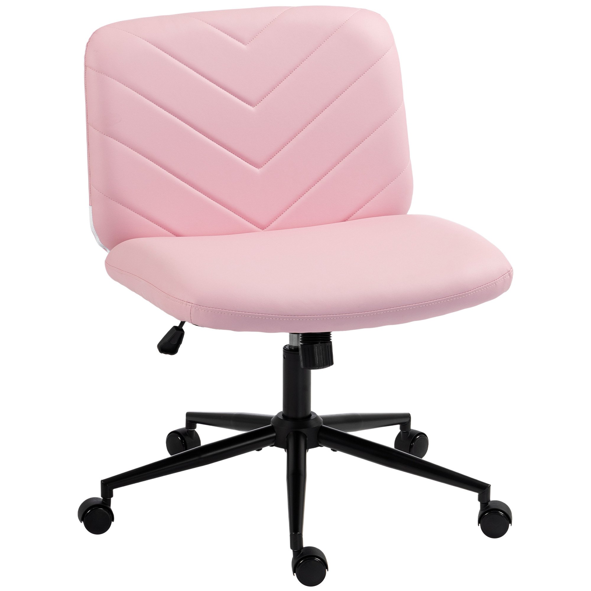 HOMCOM Criss Cross Legged High Density Foam Office Chair - Pink