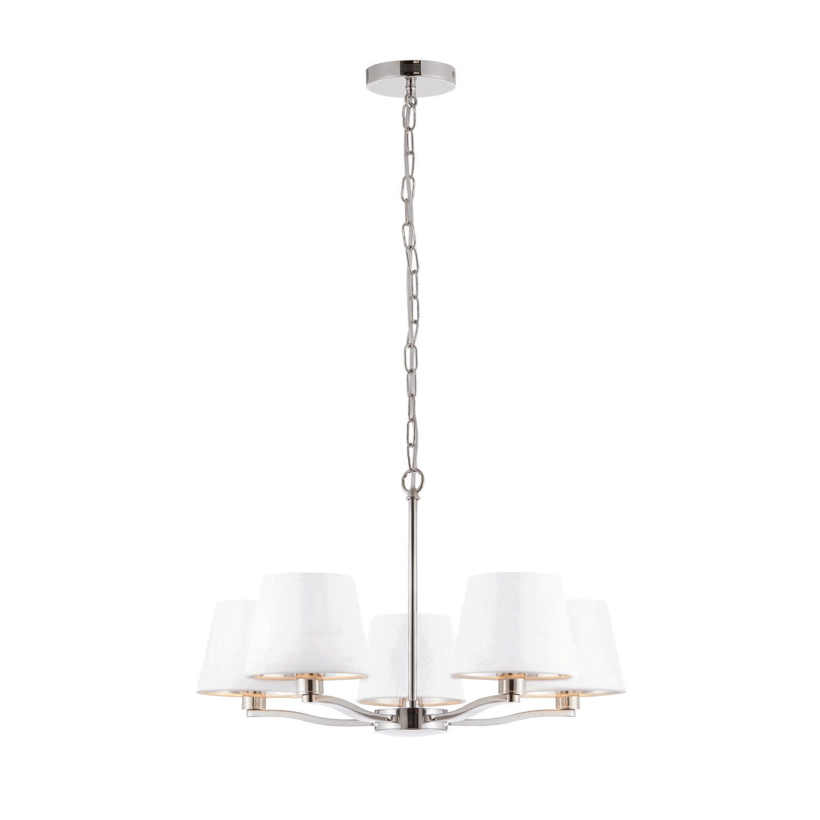 Loops Direct Steel and Fabric Pendant Light - Vintage White