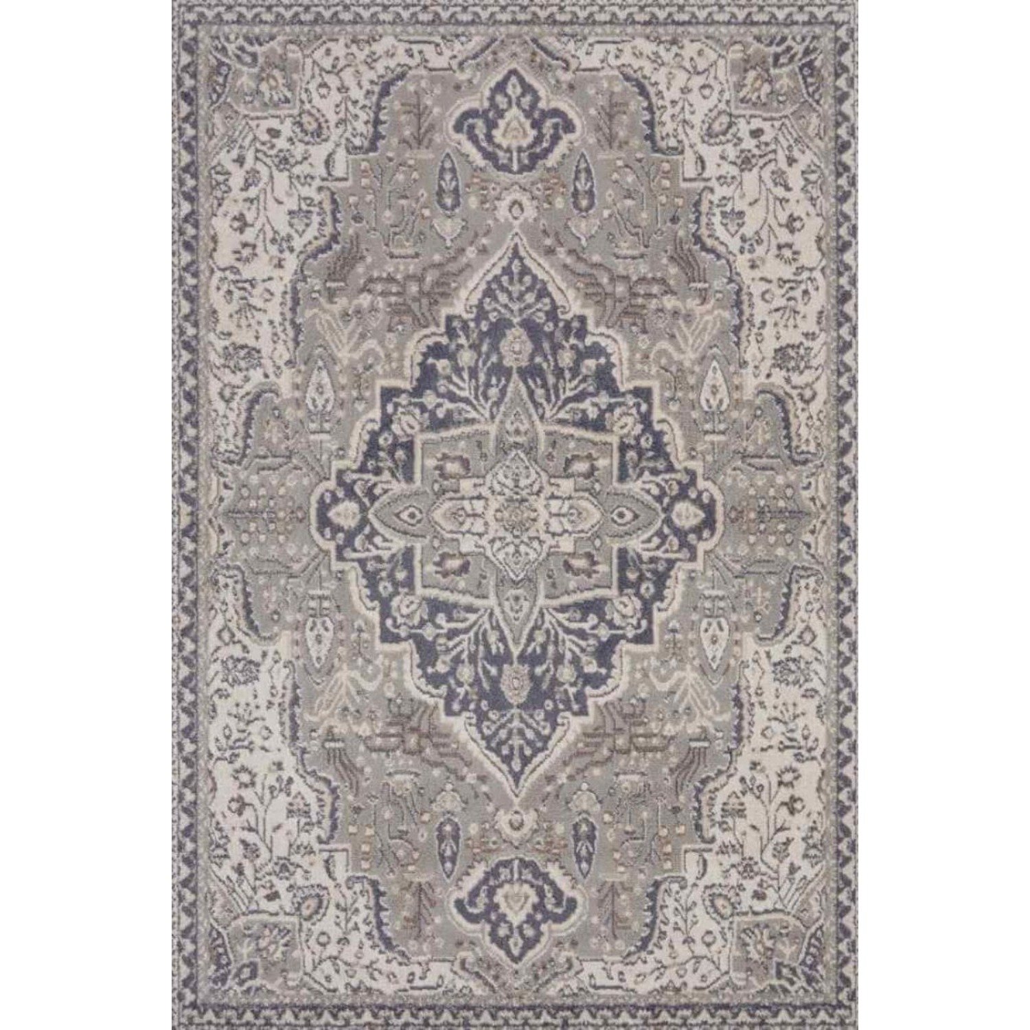 Hanse Home Grey Terrain Designer Shortpile Medallion Rug - 120 x 170cm