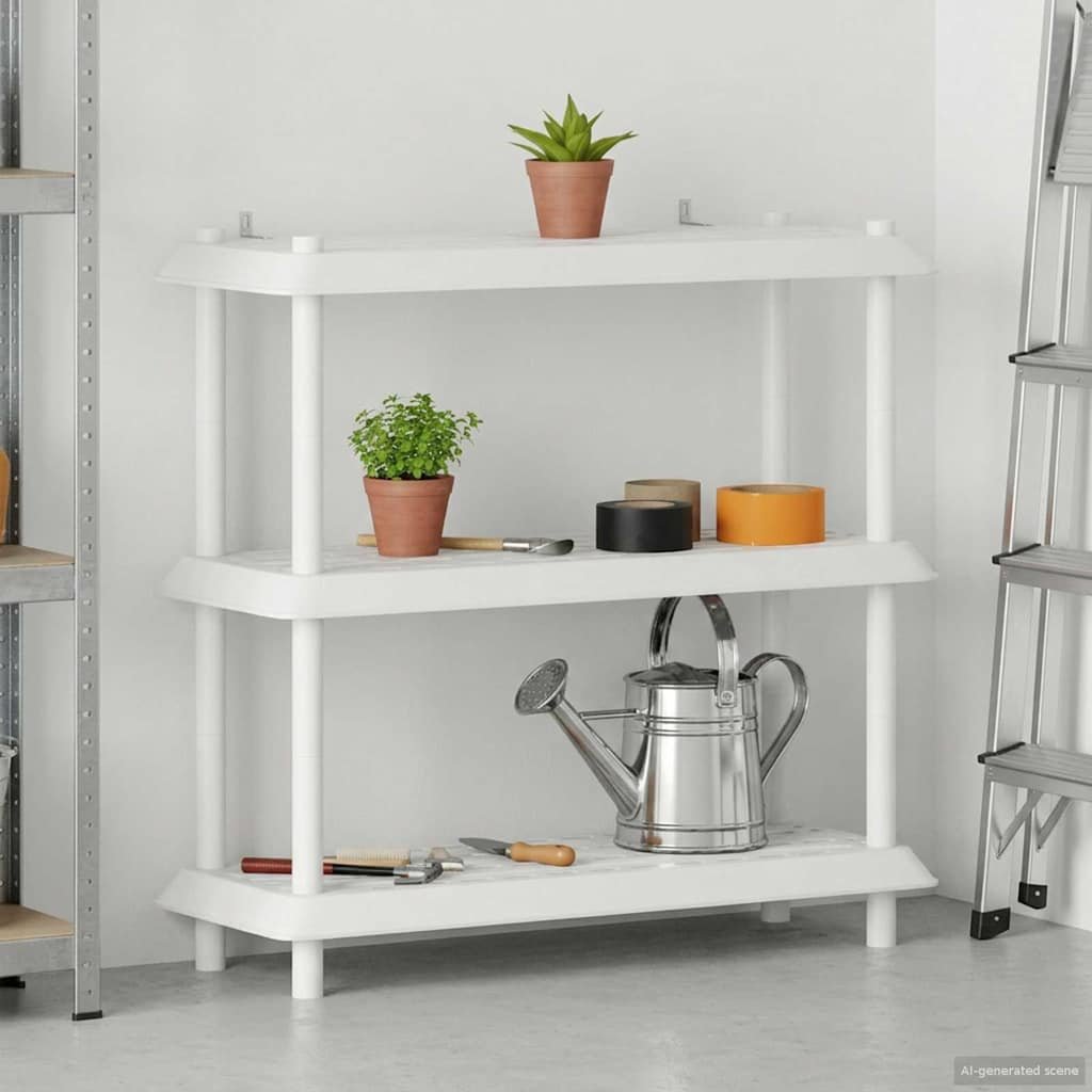 Walplus 3 Tier Shelving Unit - White - 100 x 40 x 96 cm
