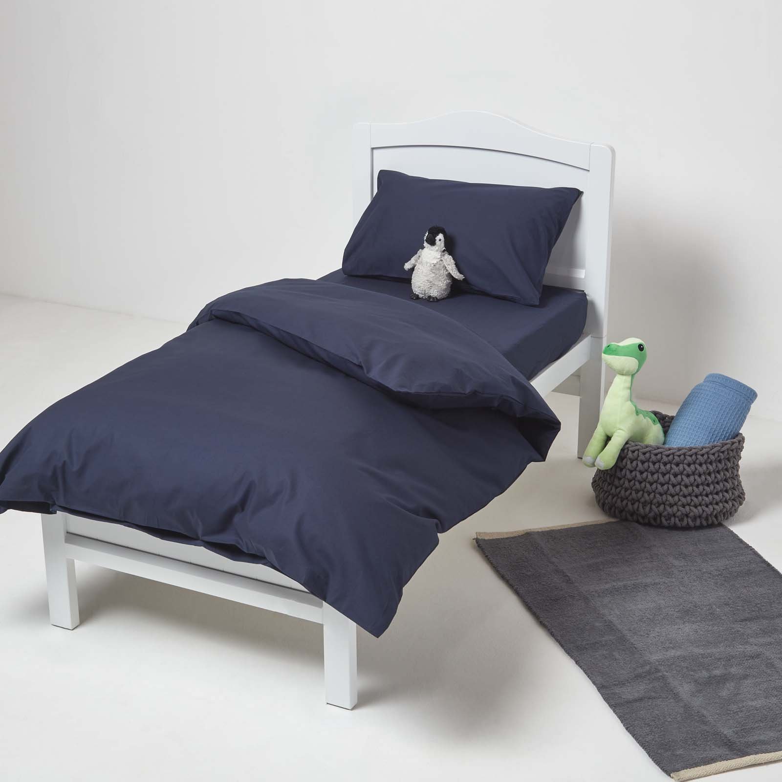 Homescapes Egyptian Cotton Cot Bed Duvet Cover Set - Navy Blue
