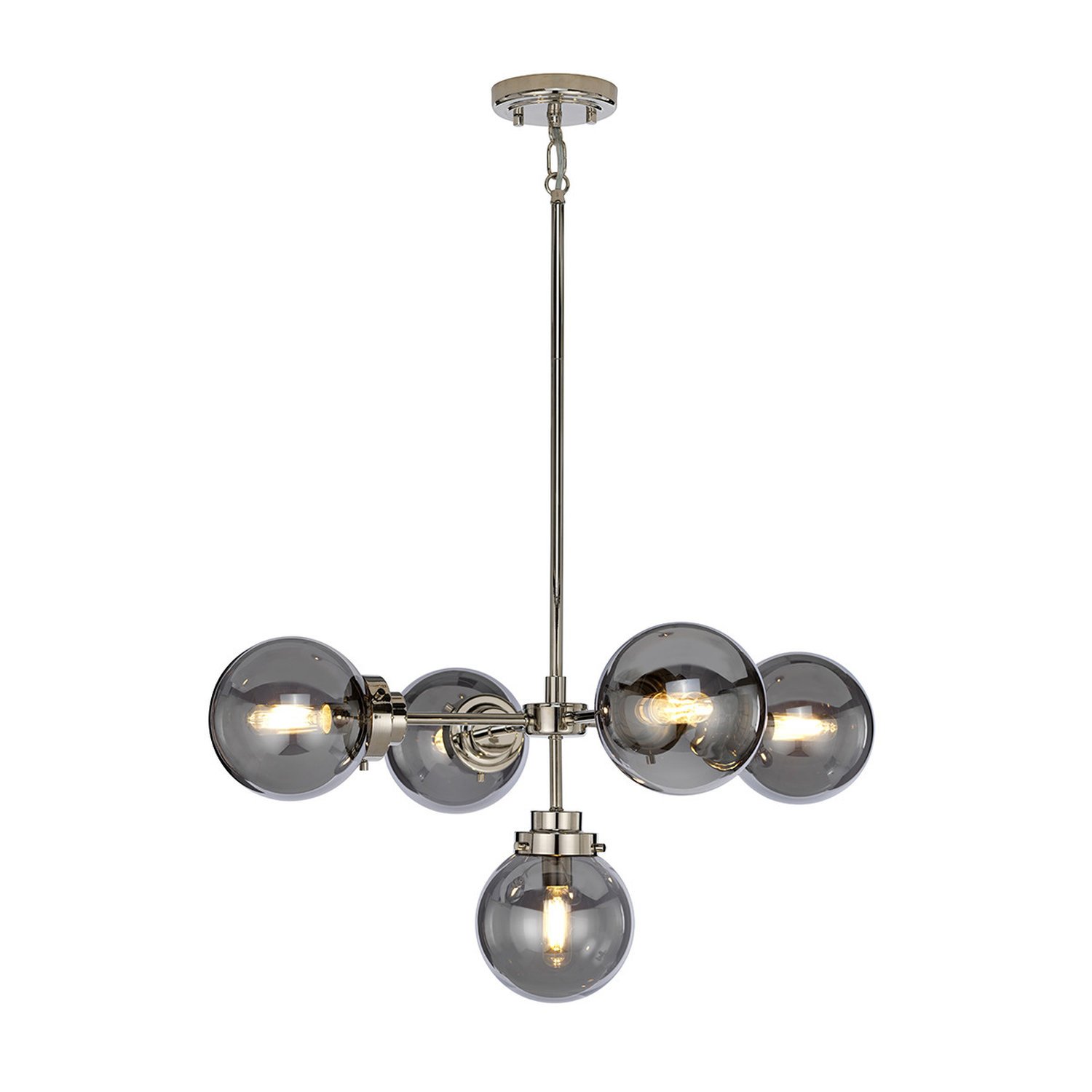 Elstead Kula 5 Arm Chandelier - Polished Nickel