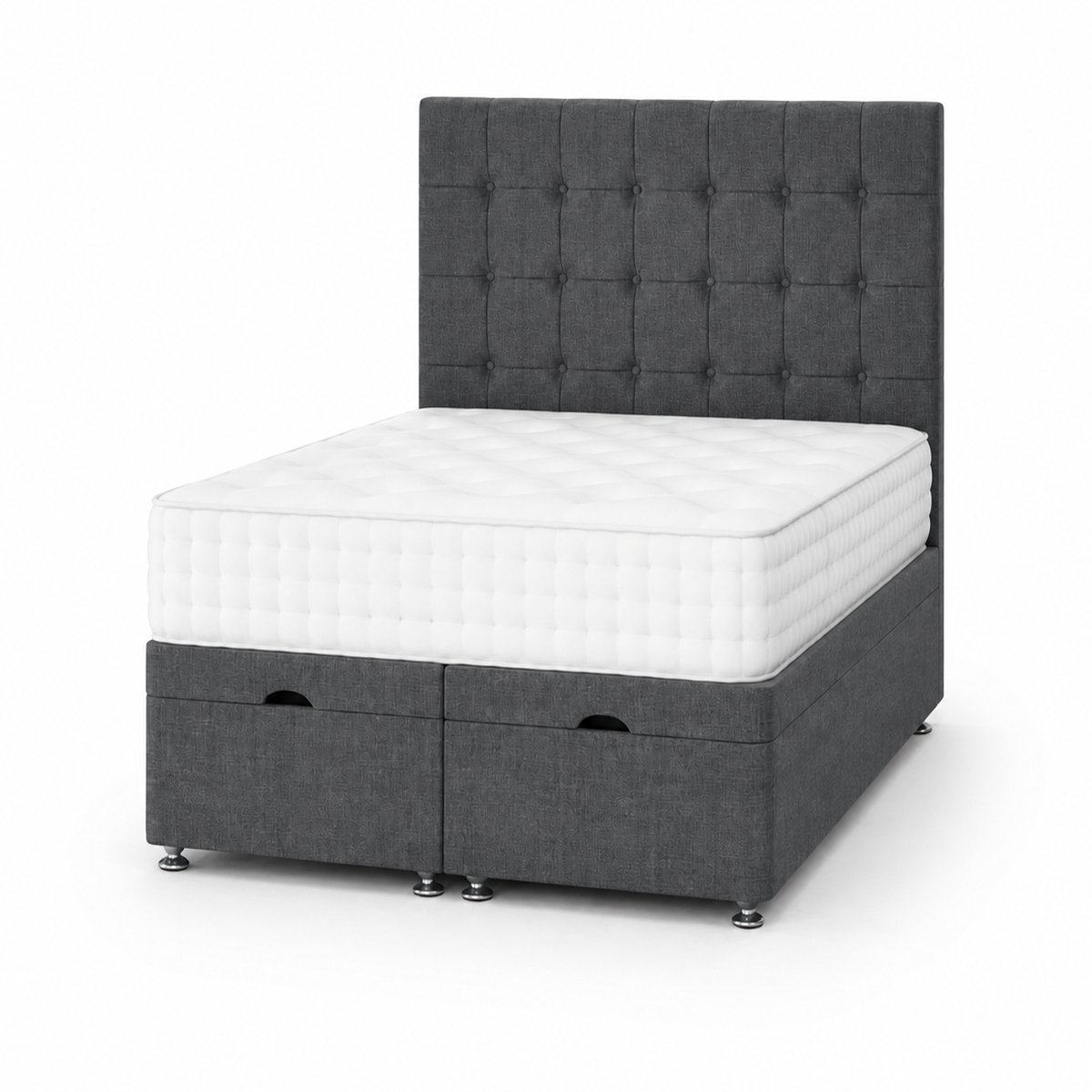 Comfy Deluxe Tokyo 4ft6 Double  Ottoman End Lift  Bed Set - Linen Grey