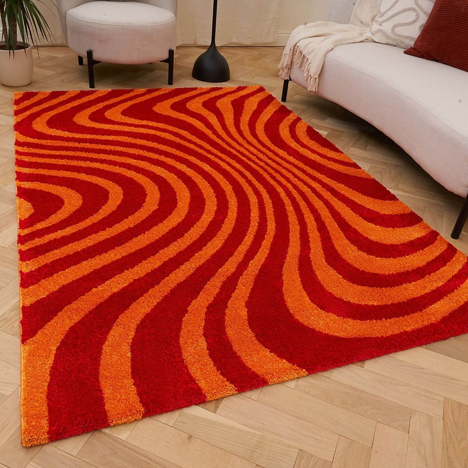 The Rugs Red Joli Striped Rug - 80 x 150cm