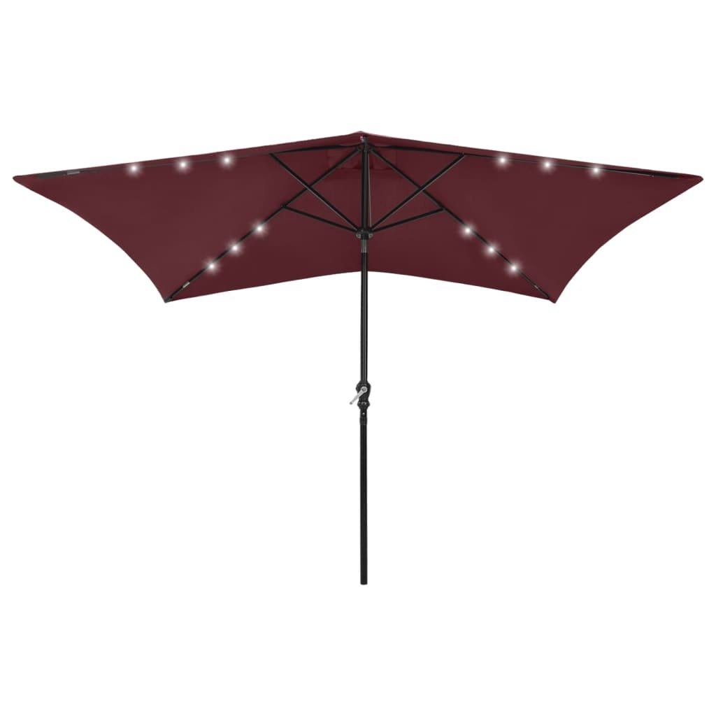 Walplus Polyester Garden Parasol - Bordeaux Red - 200 x 300 x 247 cm