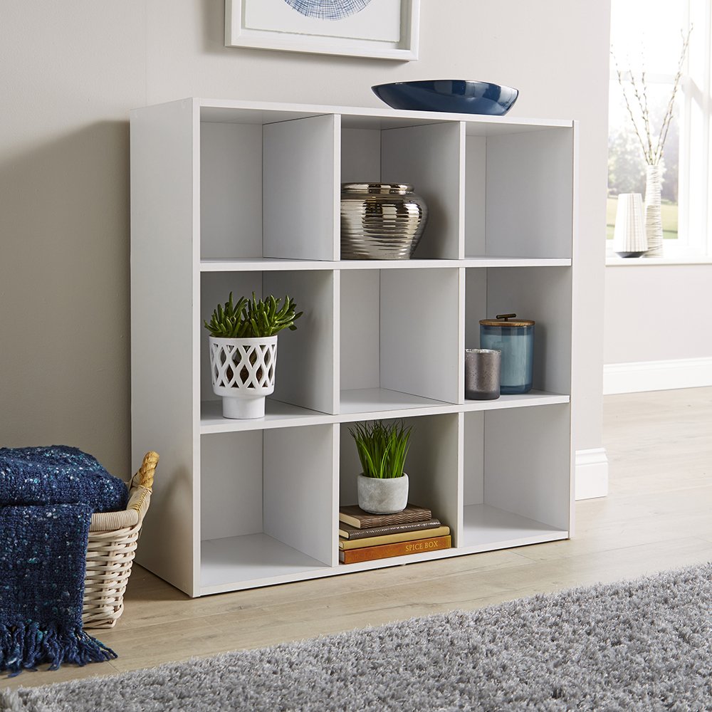 Home Source 9 Cube Storage Shelving Unit - White