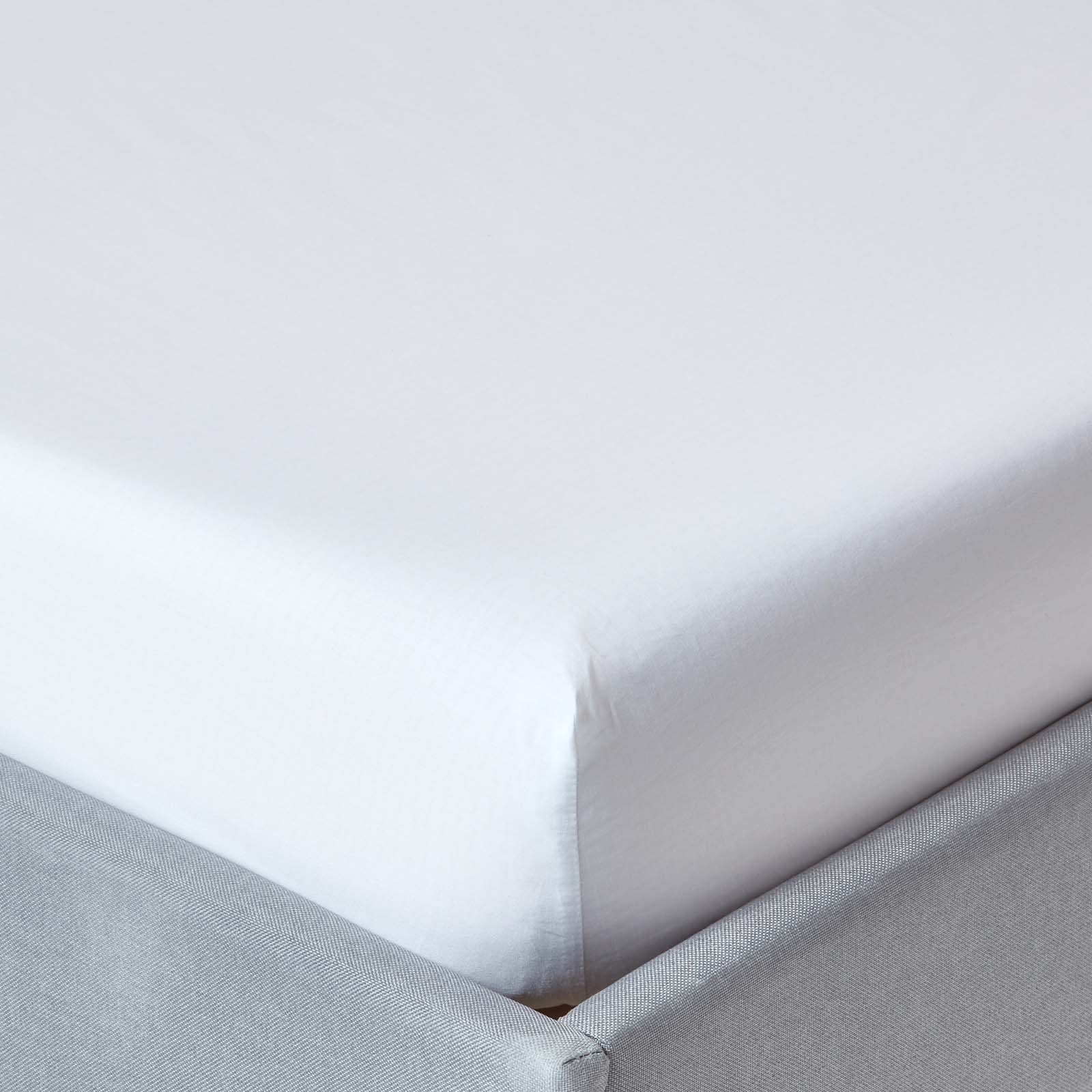 Homescapes Egyptian Cotton White Fitted Sheet - Small Double