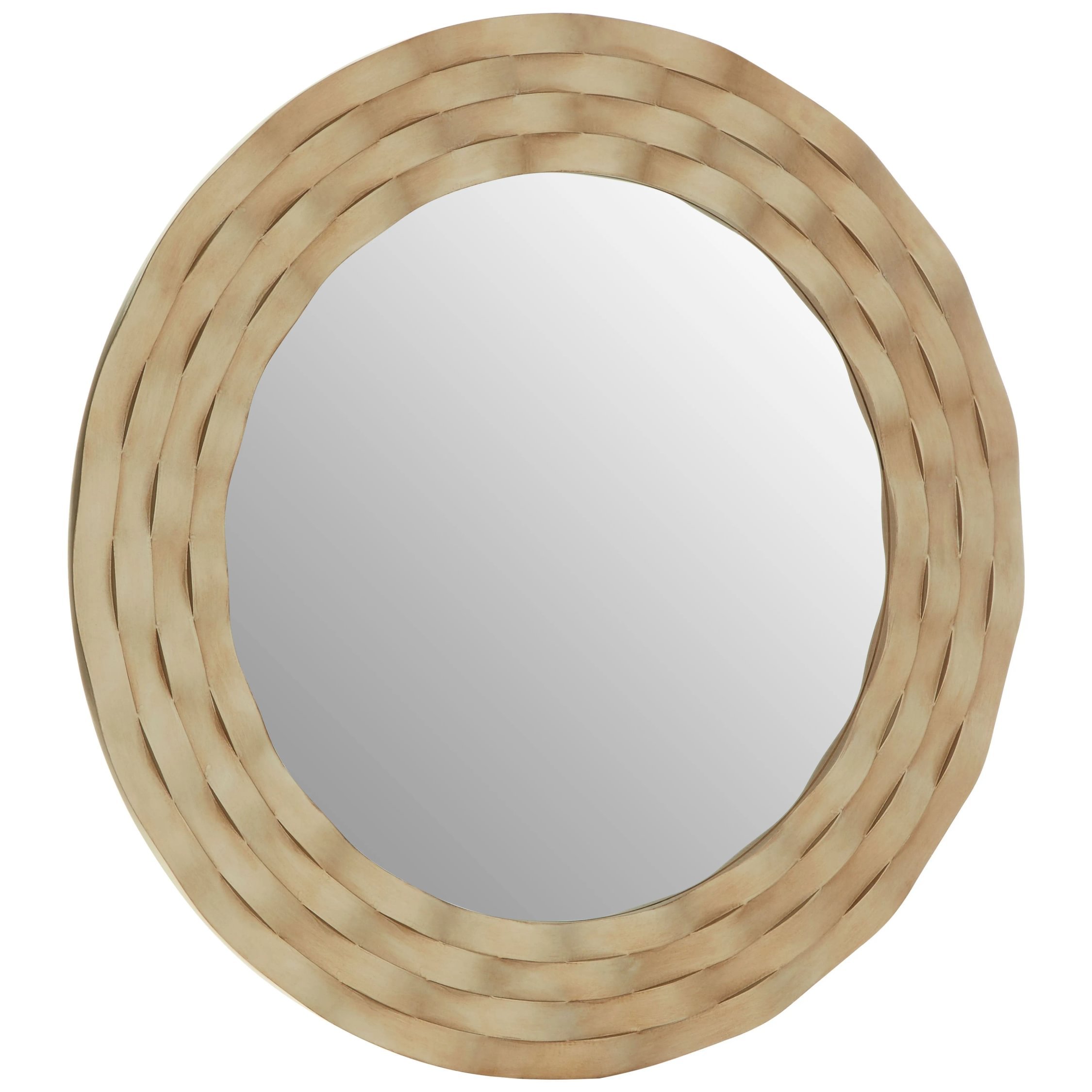 Orsina Gwenn Round Wall Mirror with Antique Finish – Silver