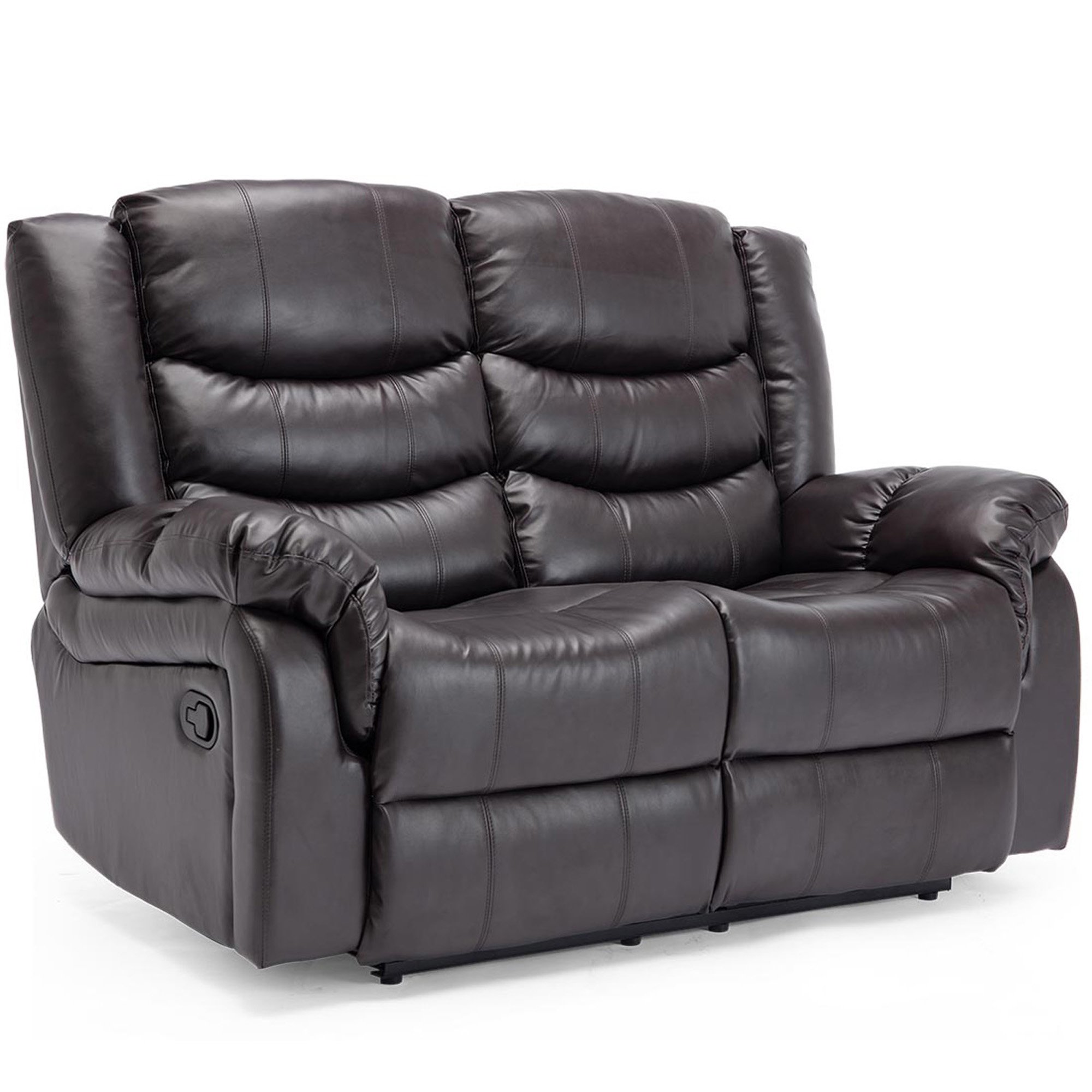 Furniture Online Seattle Manual Recliner 2 Seater Leather Sofa – Brown