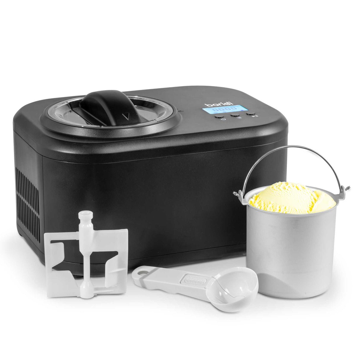 Baridi Automatic Churning Ice Cream Machine 1L Capacity - Black