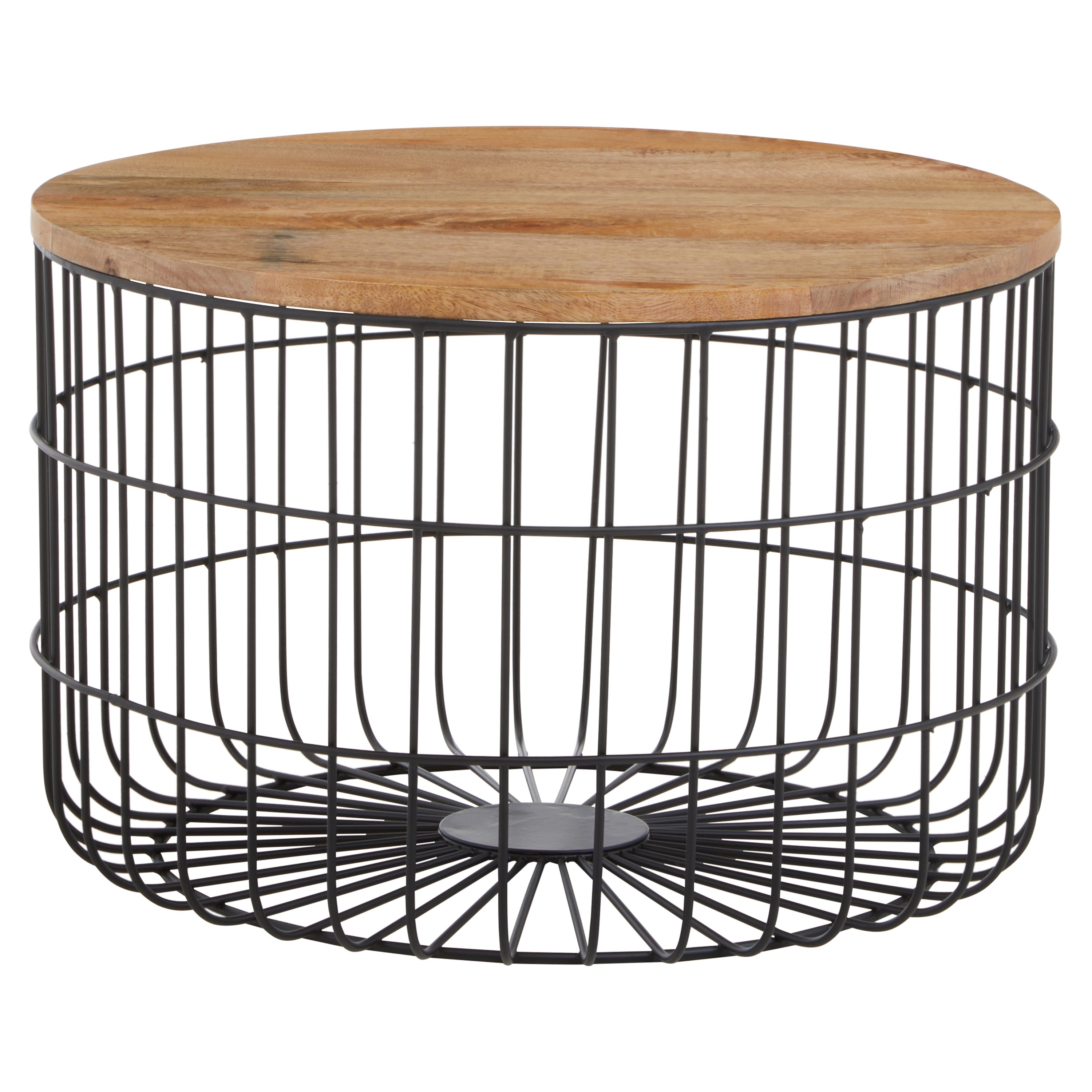 Orsina Pali Wooden Top Side Table – Natural & Black