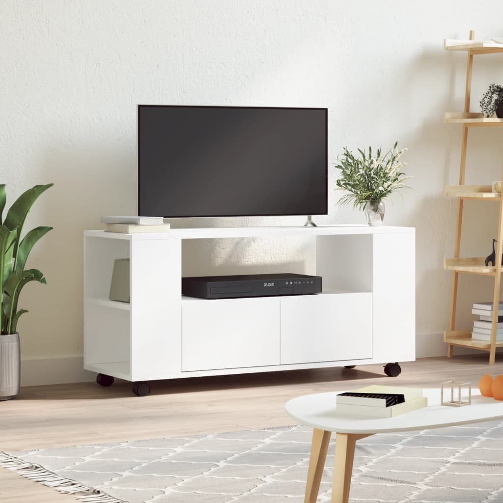 Walplus Engineered Wood TV Cabinet - White - 102 x 34.5 x 43 cm