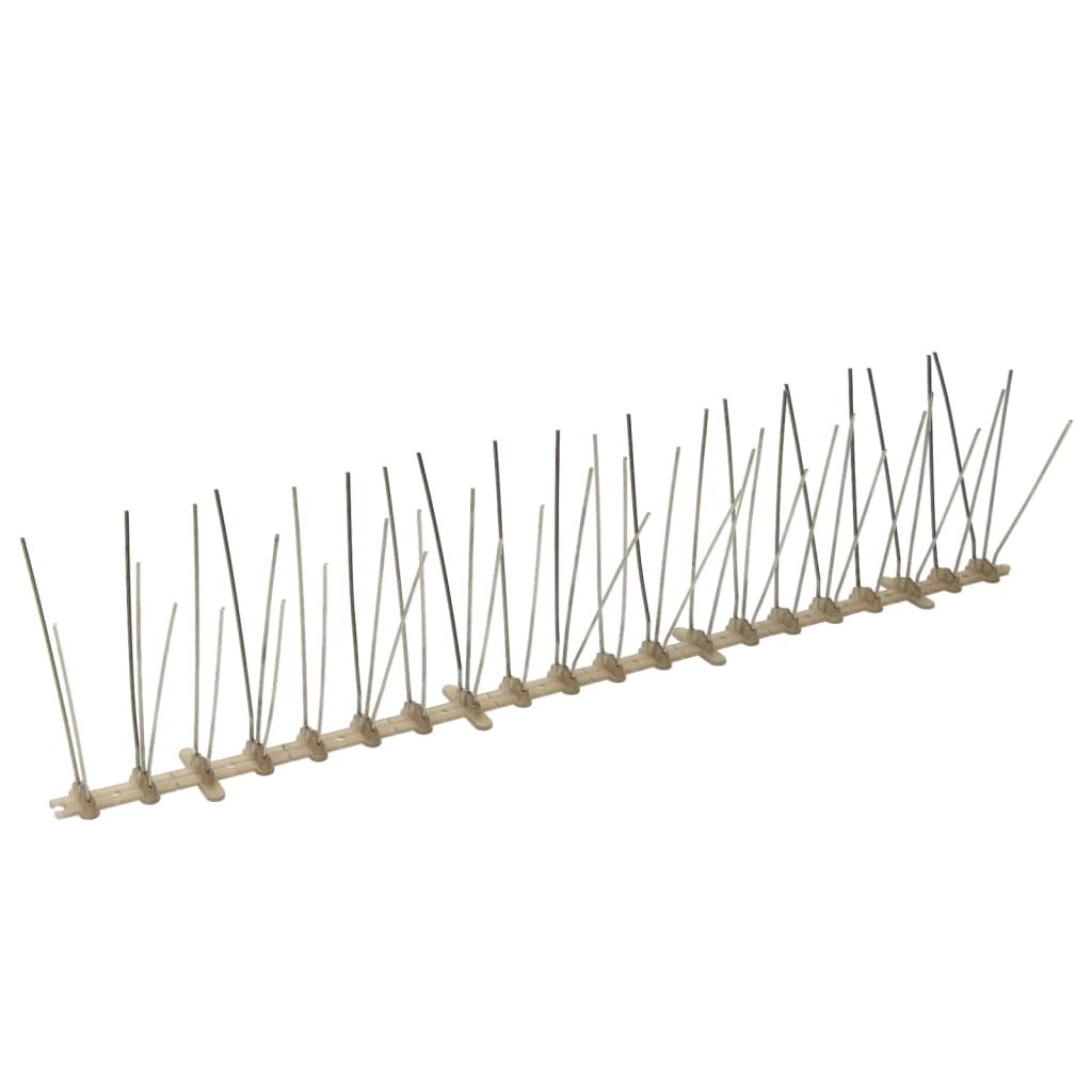 Walplus Set of 20 Stainless Steel 5 Rows Bird and Pigeon Spikes - 1000 cm