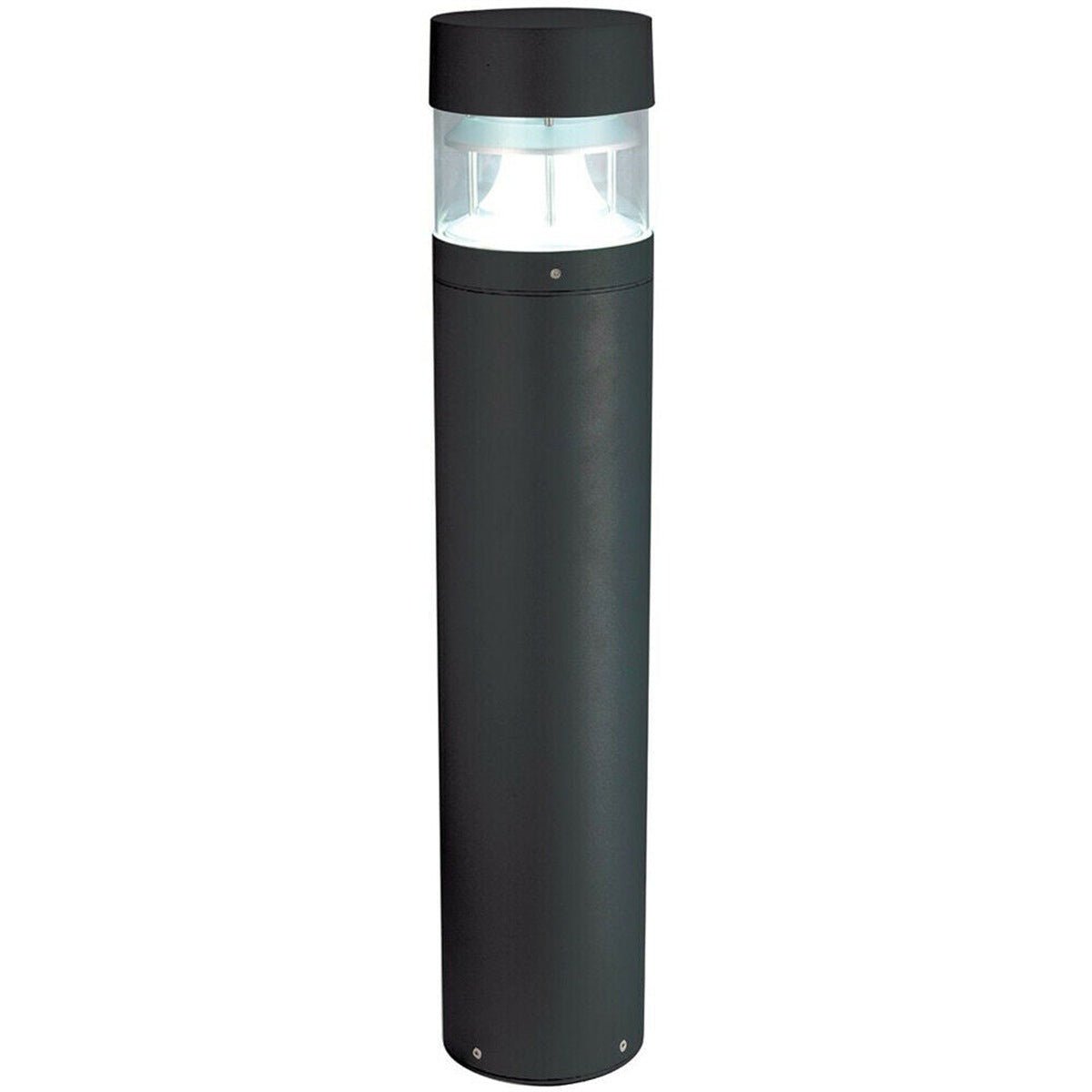 Loops Direct 17cm Die Cast Aluminium Outdoor Bollard Lamp - Black