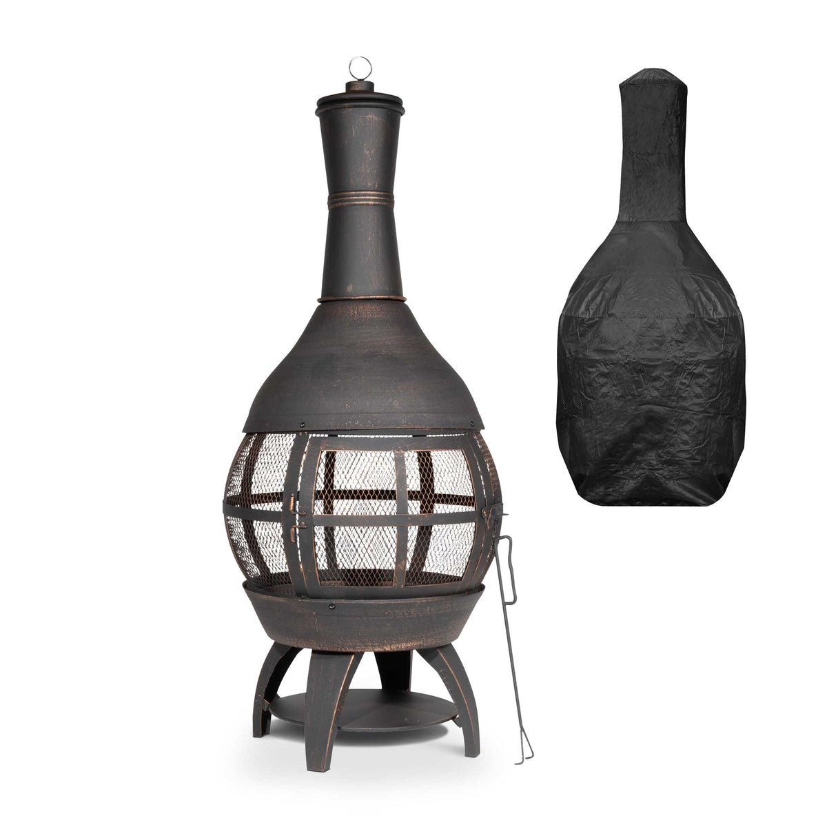 Dellonda Chiminea/Fire Pit/Outdoor Heater - Antique Bronze