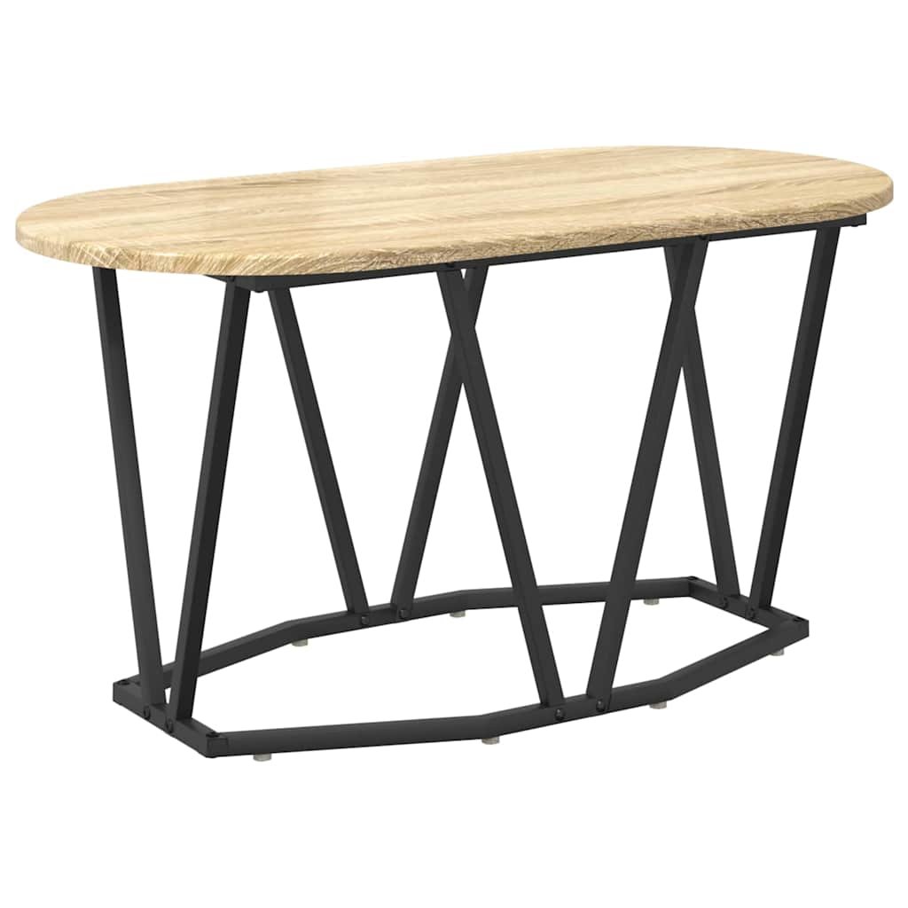 Walplus Engineered Wood and Metal Coffee Table - Sonoma Oak - 80 x 40 x 40.5 cm