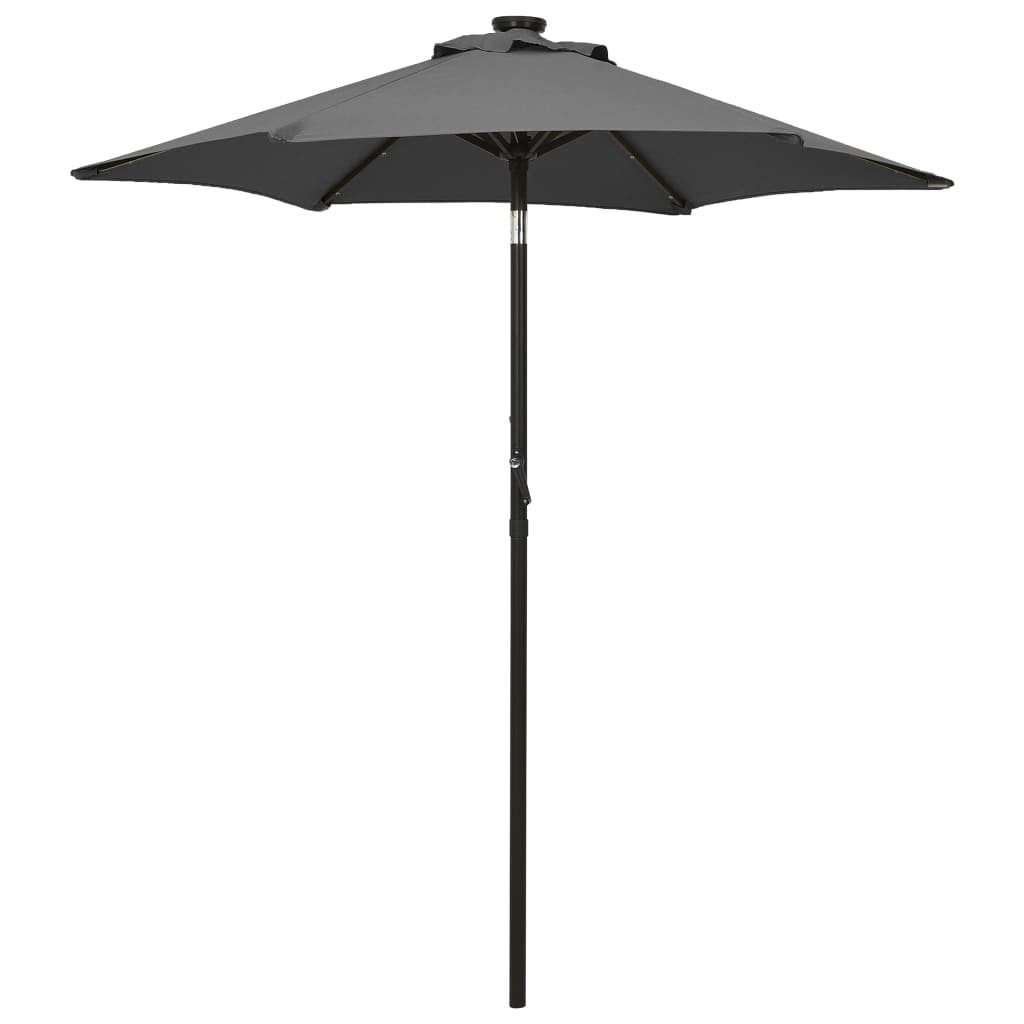 Walplus Polyester Garden Parasol - Anthracite and Dark Grey - 200 x 211 cm