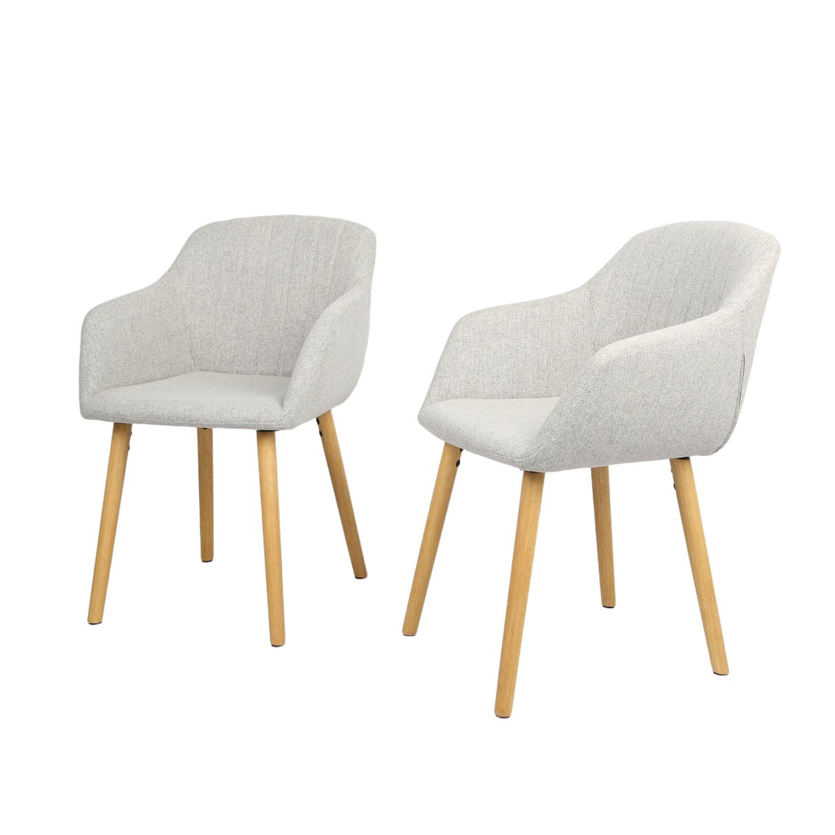 HomeGardenDirect Luciano Textured Linen Armchair Set of 2 - Grey