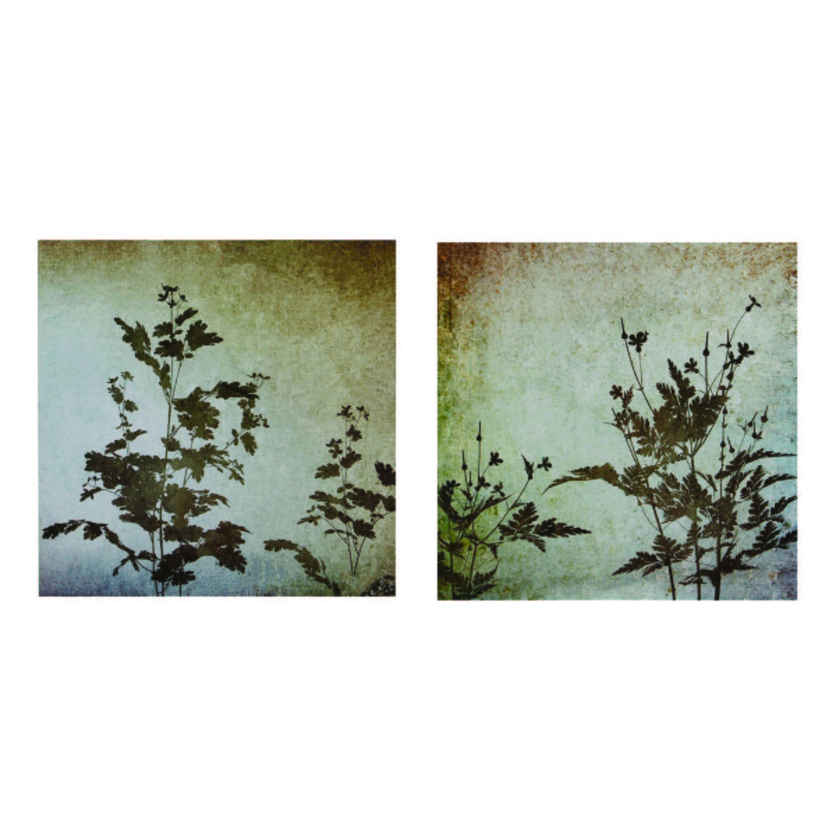Orsina Madera Textured Florals Wall Plaques - Set of 2