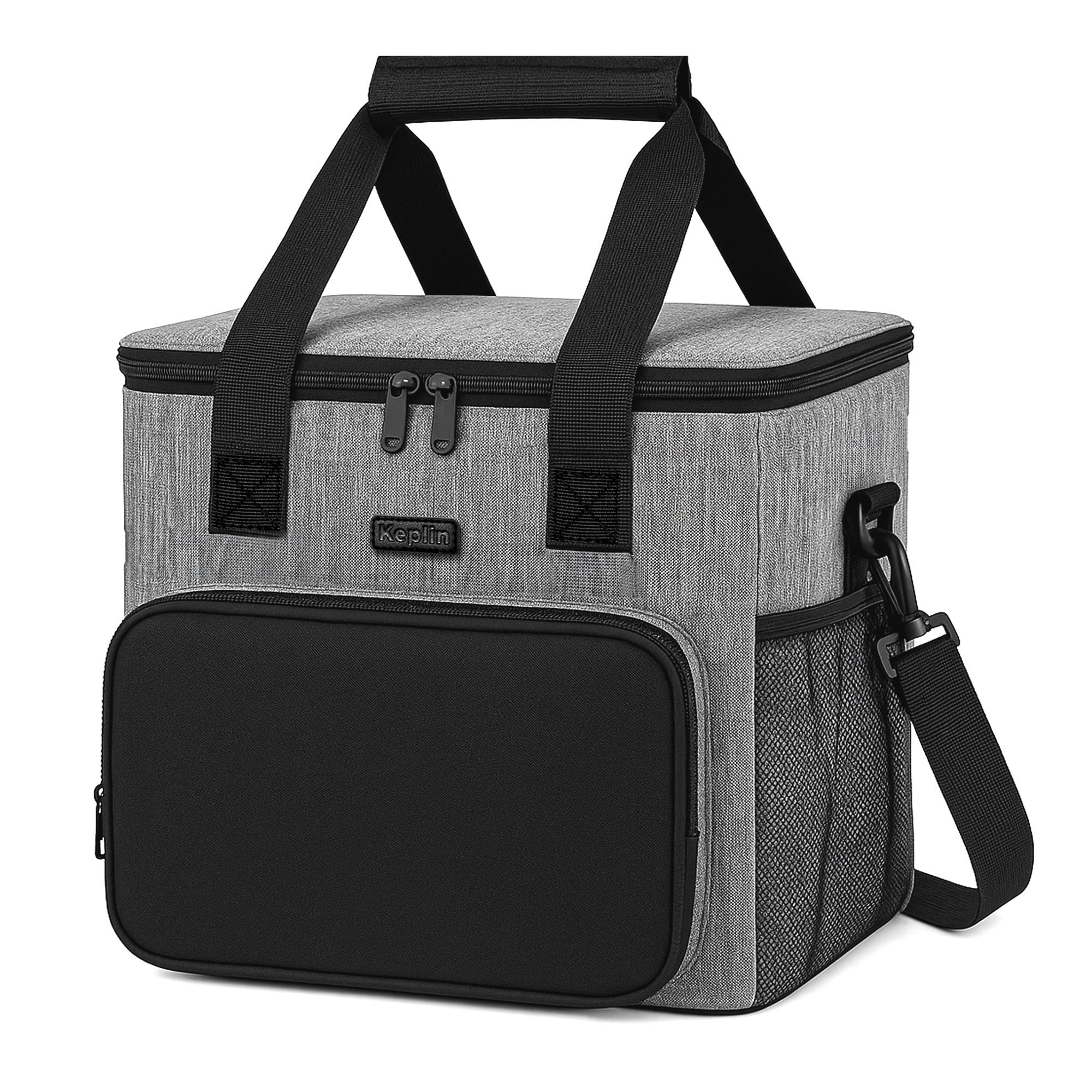 Keplin 16L Insulated Oxford Fabric Cooler Bag - Grey & Black