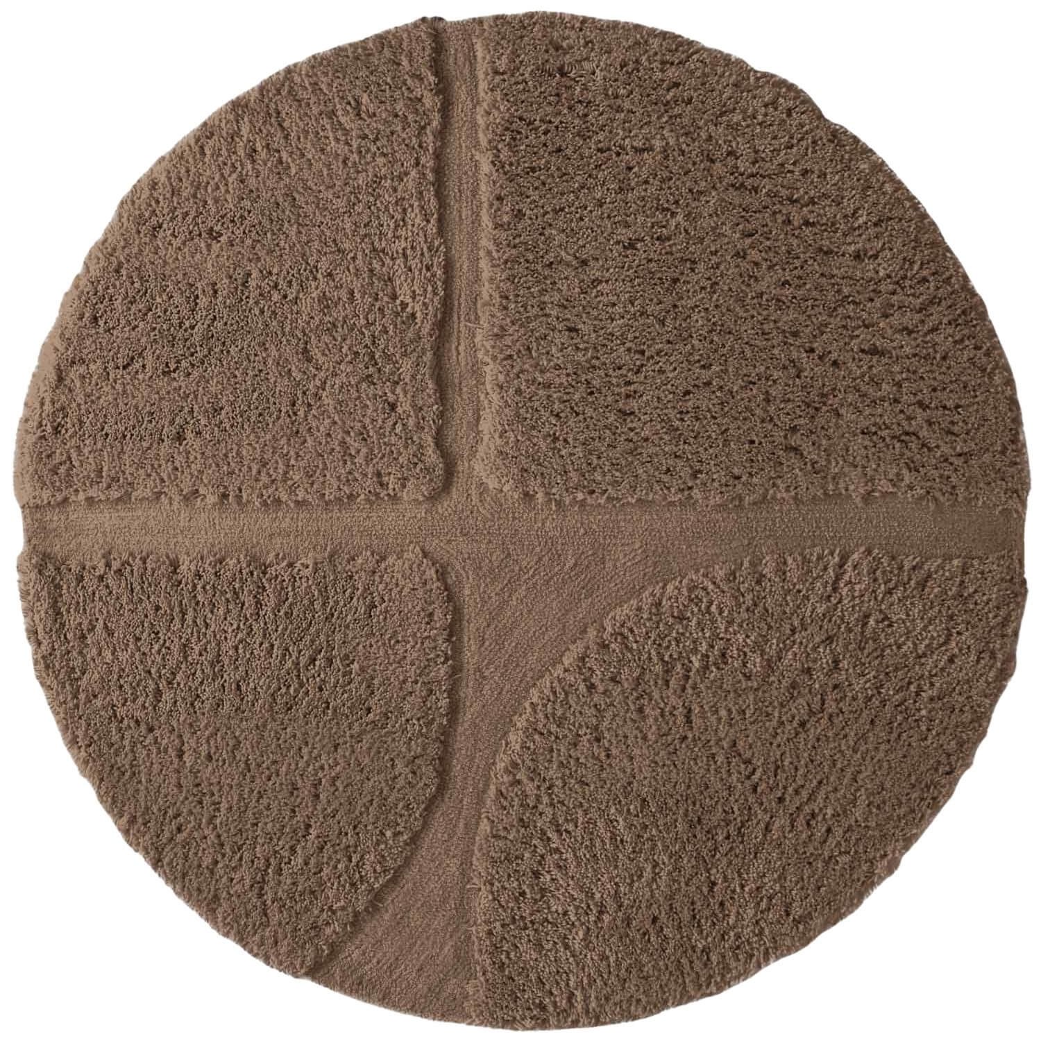 Ted Baker Brown Lambeth Jasper Geometric Round Rug High Pile - 150cm