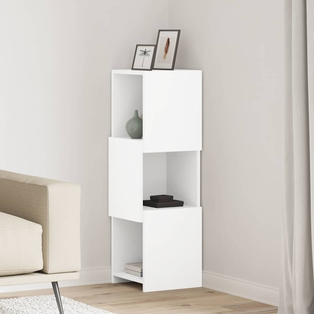 Walplus 3 Shelf Engineered Wood Storage Cabinet - White - 30.5 x 30 x 95 cm