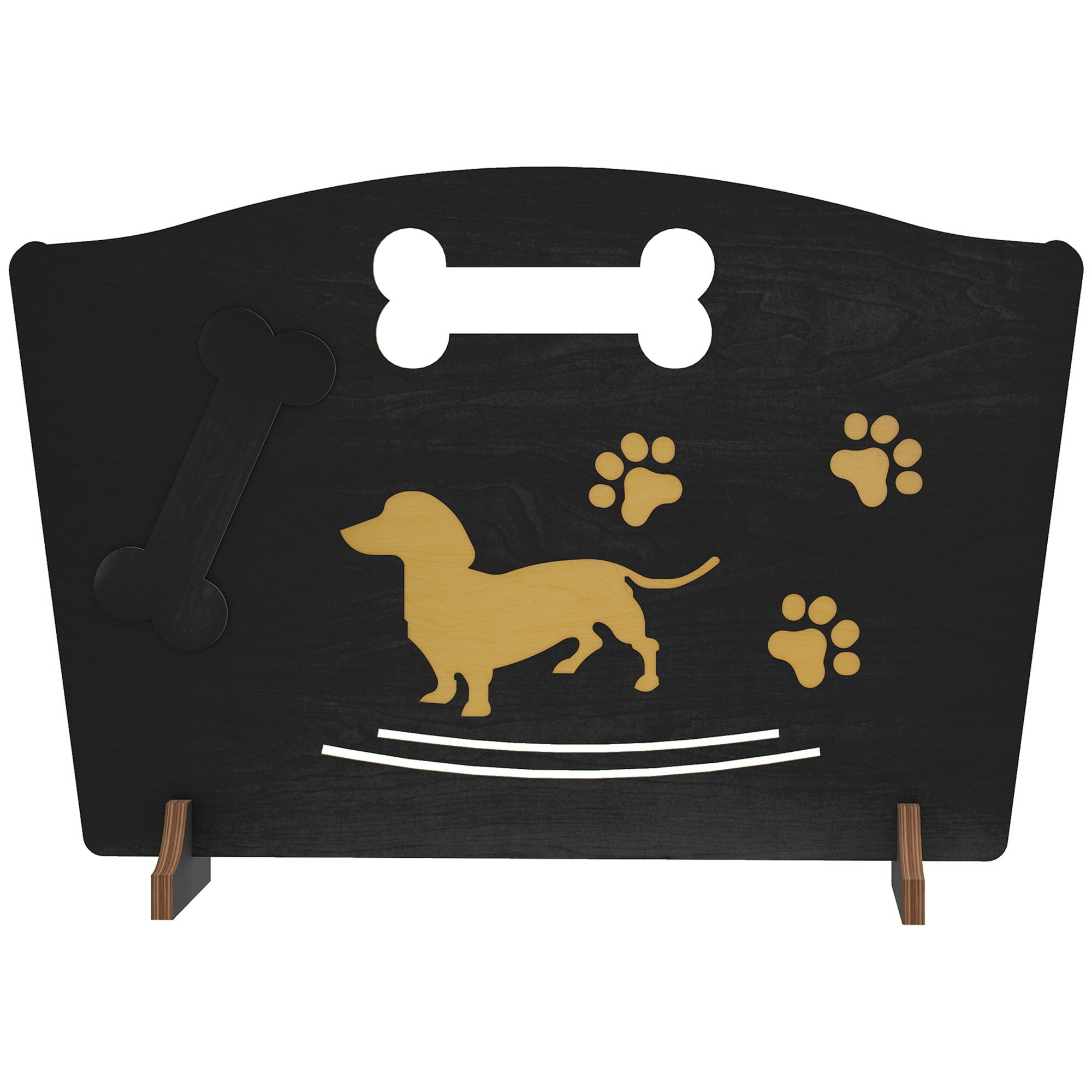 PawHut Wooden Freestanding Pet Gate - 75x51cm - Black