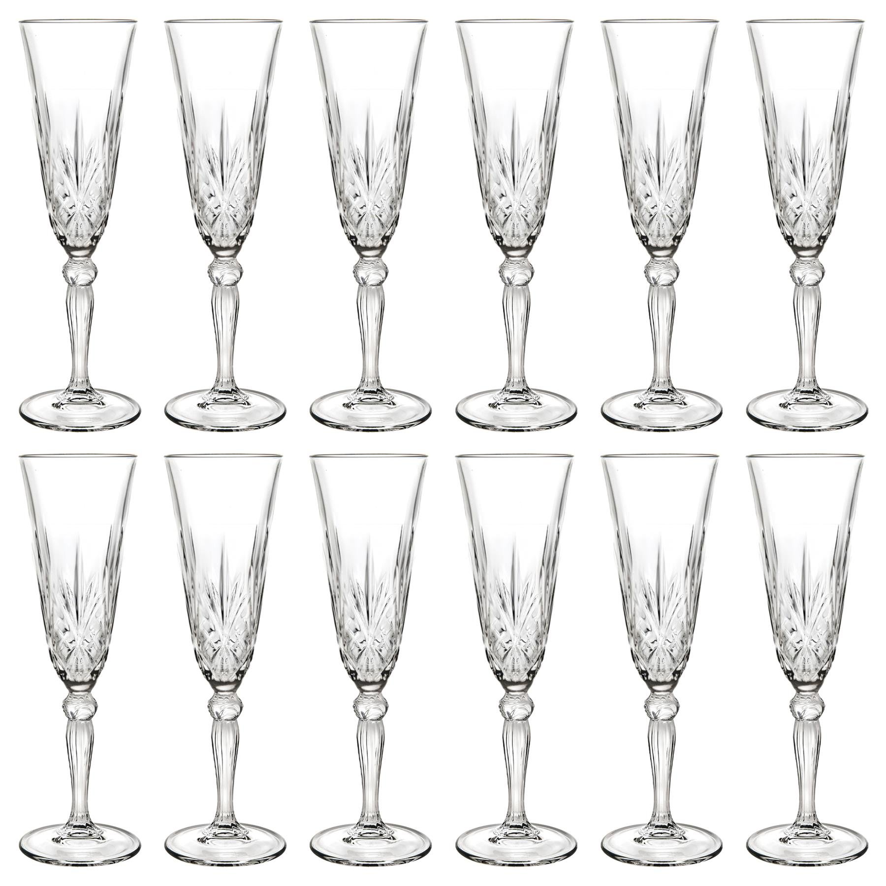 RCR Crystal Melodia Glass Champagne Flutes 160ml - Pack of 12