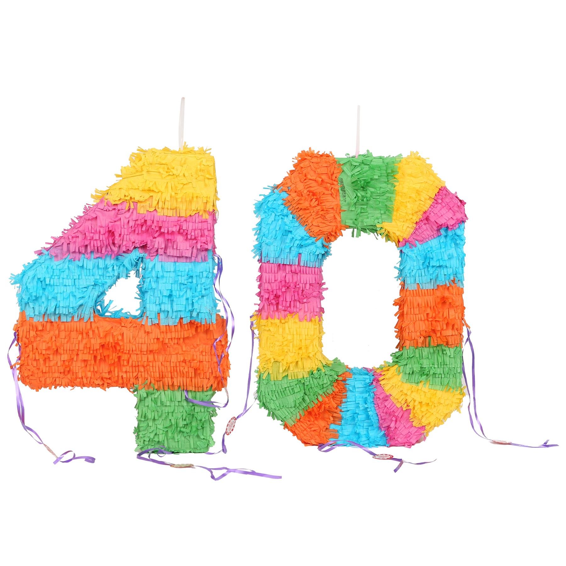 Fax Potato 2pc 40th Birthday Pinata & Blindfold Set - Multi